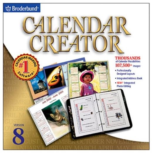 Calendar Creator 8 PC CD print personal planners, schedule organize track tasks