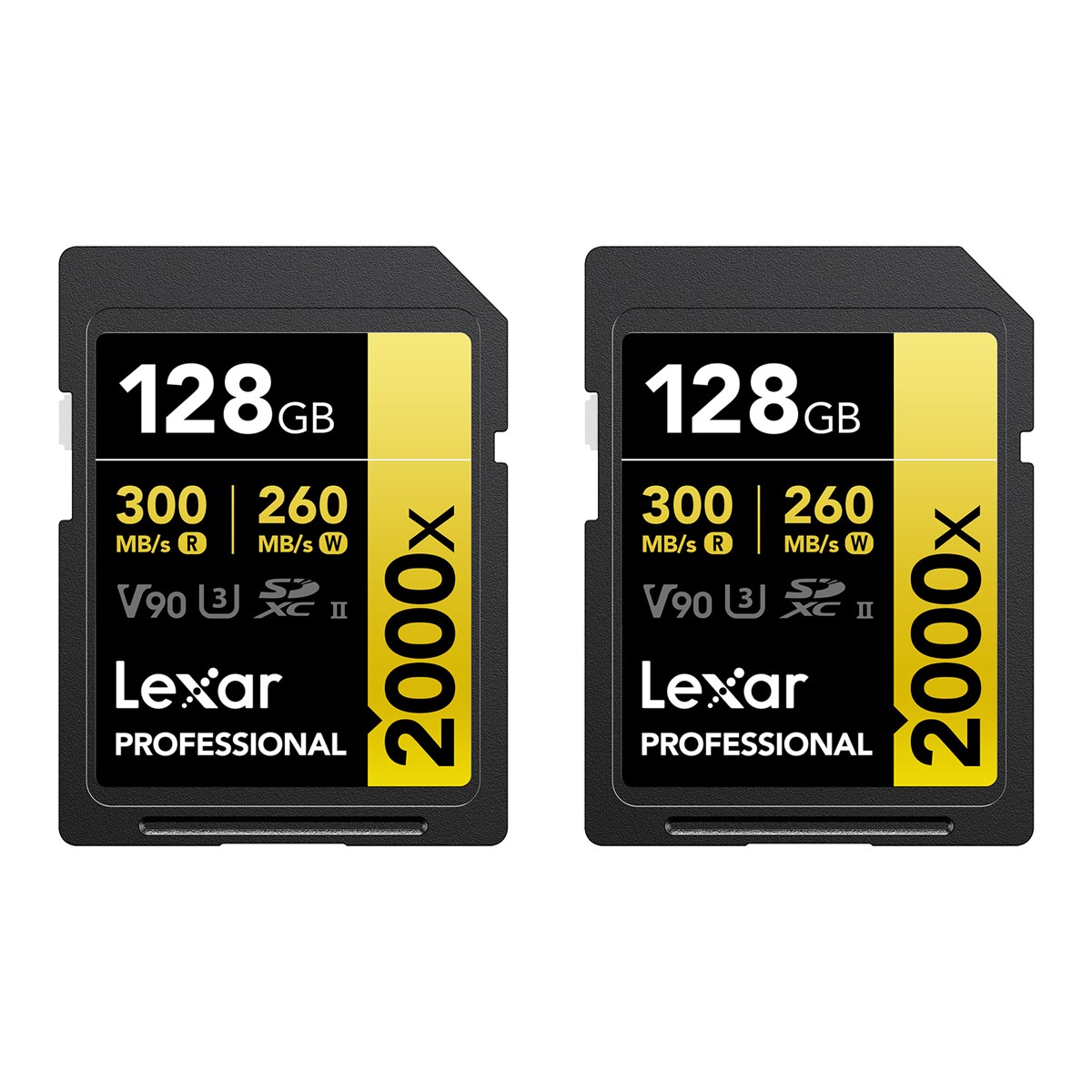 Lexar GOLD Series Professional 2000x 128GB UHS-II SDXC Memory Card, 2-Pack