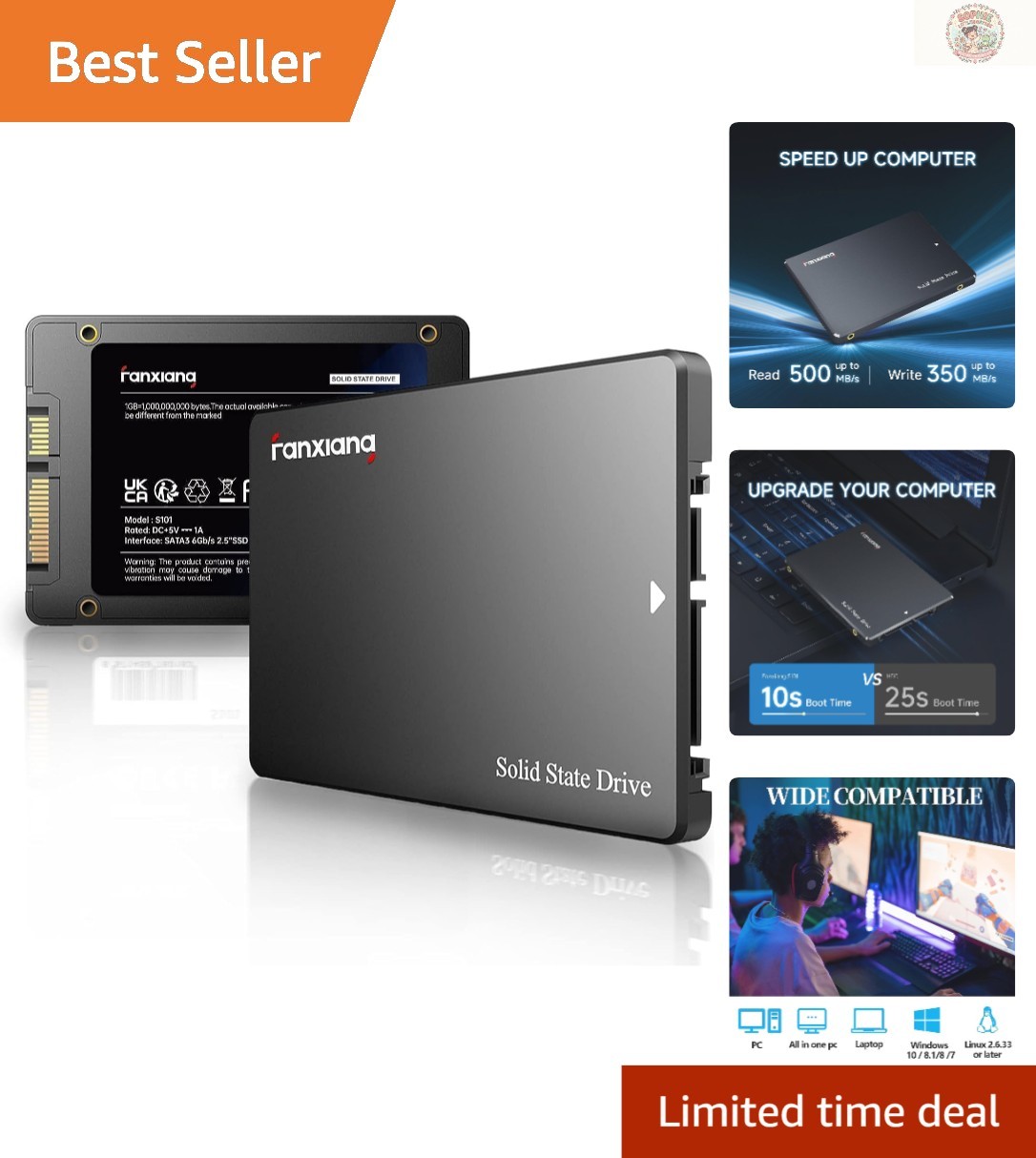 Upgrade to S101 128GB 2.5" Internal SSD - Blazing Fast 550MB/s Read Speed