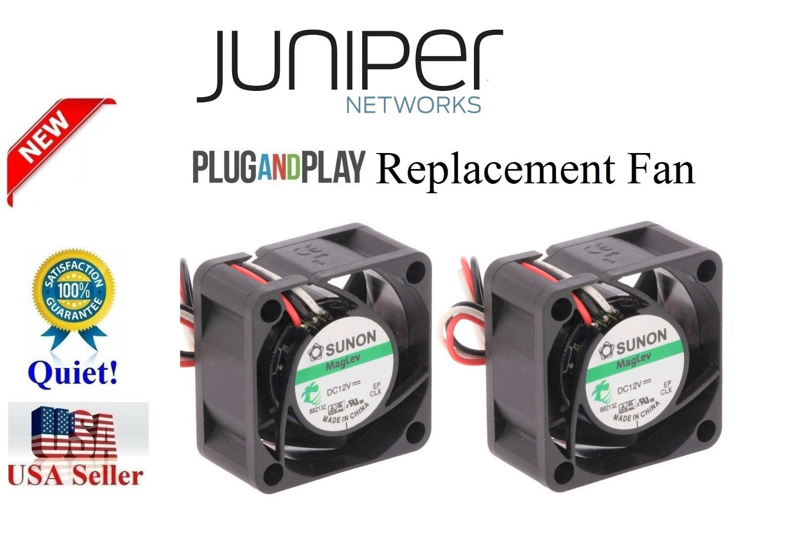 2x Quiet version (18-dBA ) Replacement Fans for Juniper Networks SRX220 Fan
