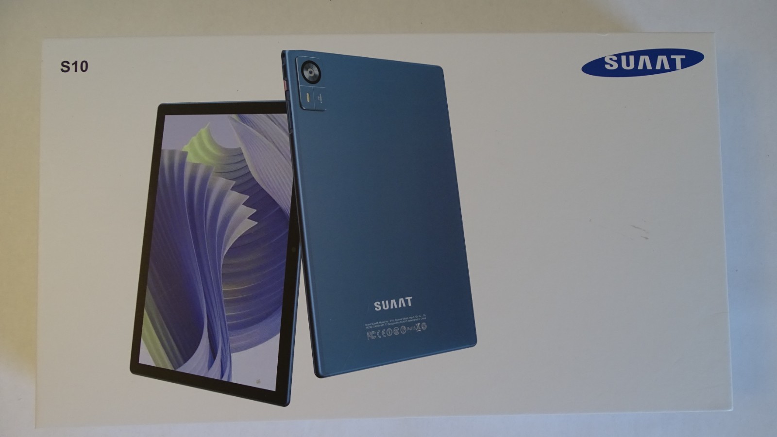 SUAAT S10 10.1" Tablet 128GB Blue + Keyboard/Mouse Bundle – Excellent