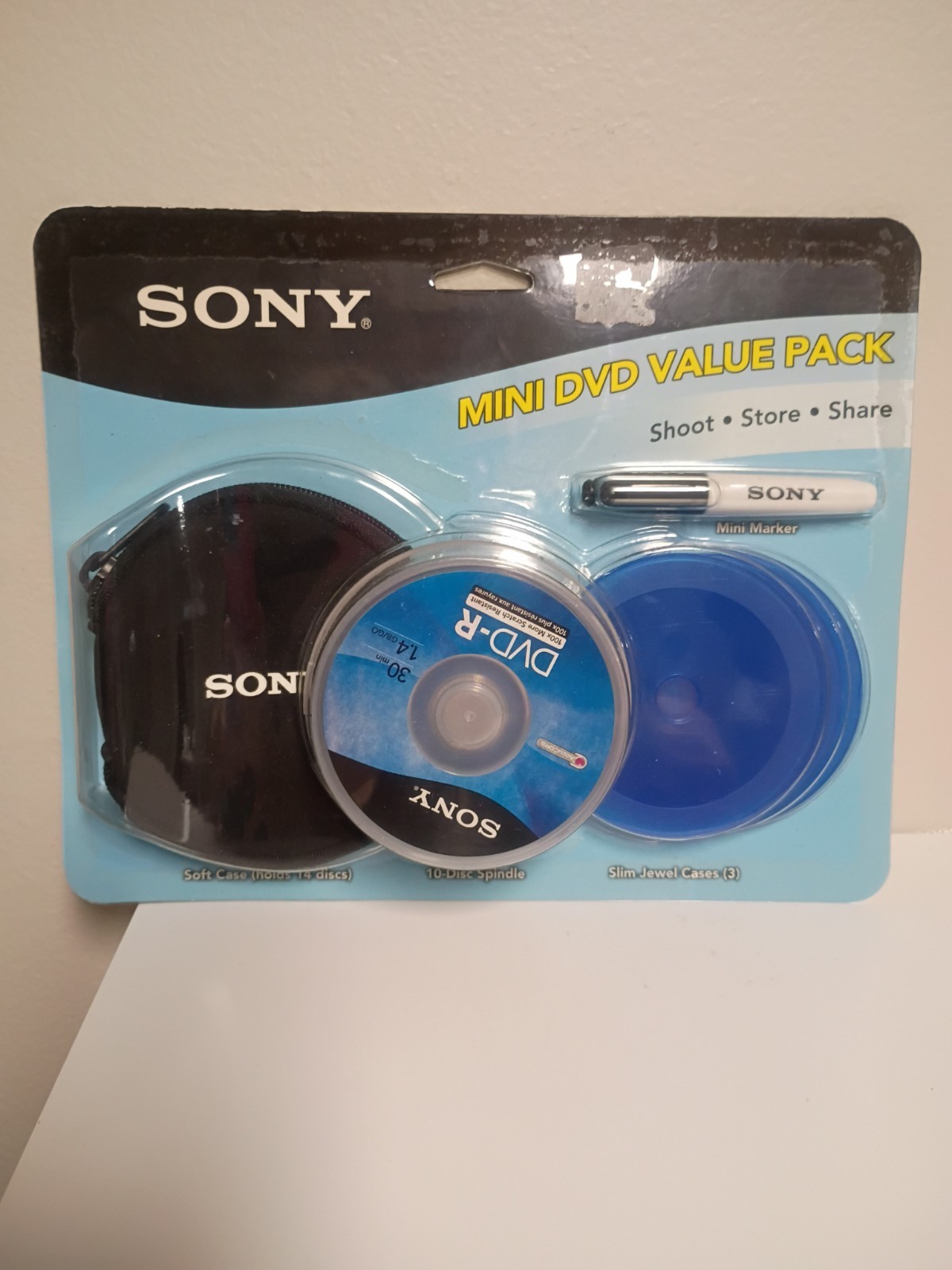 Sony Mini DVD-R Value Pack 10 Disc 1.4GB Soft Case, Jewel Case Marker New