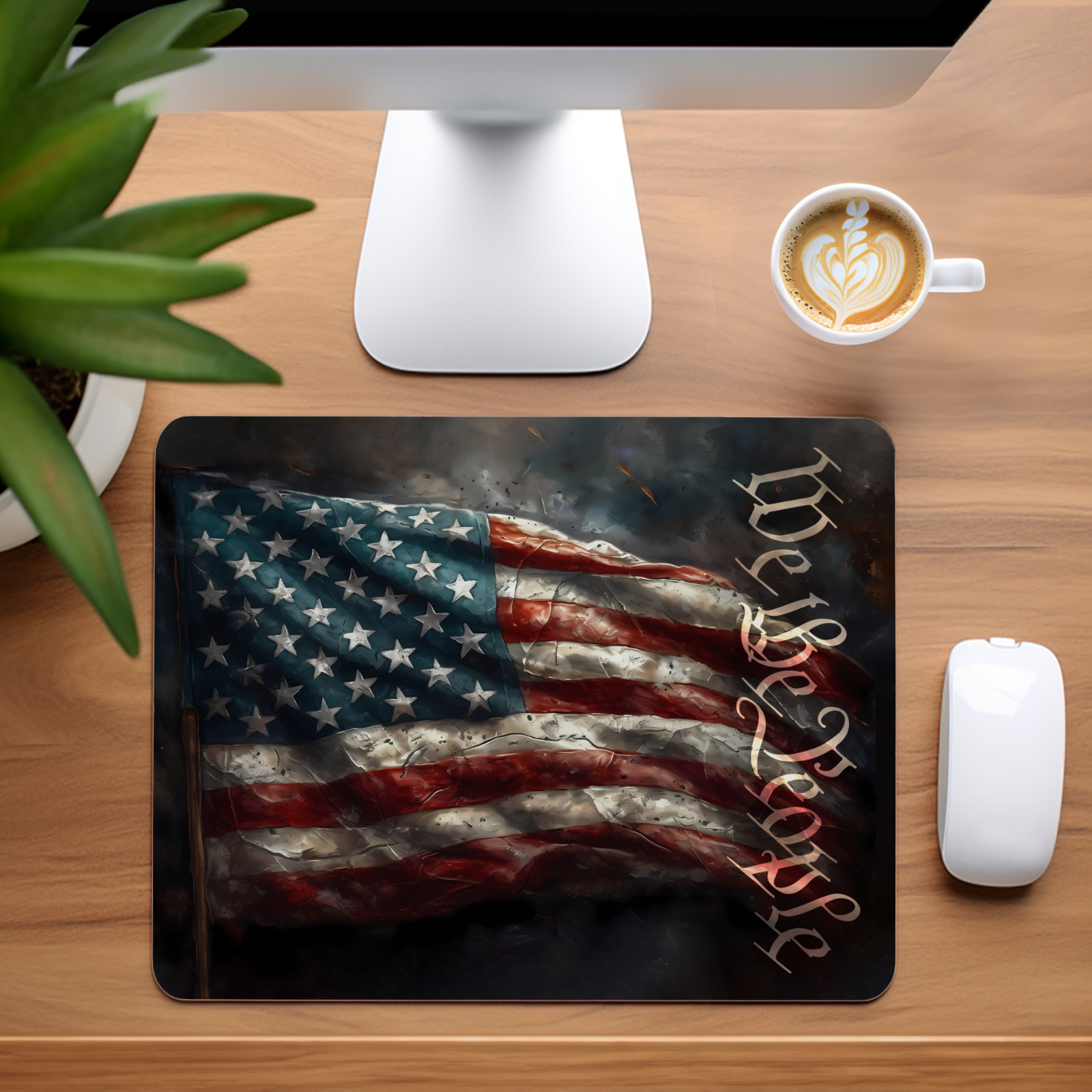 We the People Patriotic Custom Non-Slip Neoprene Mouse Pad Home Office
