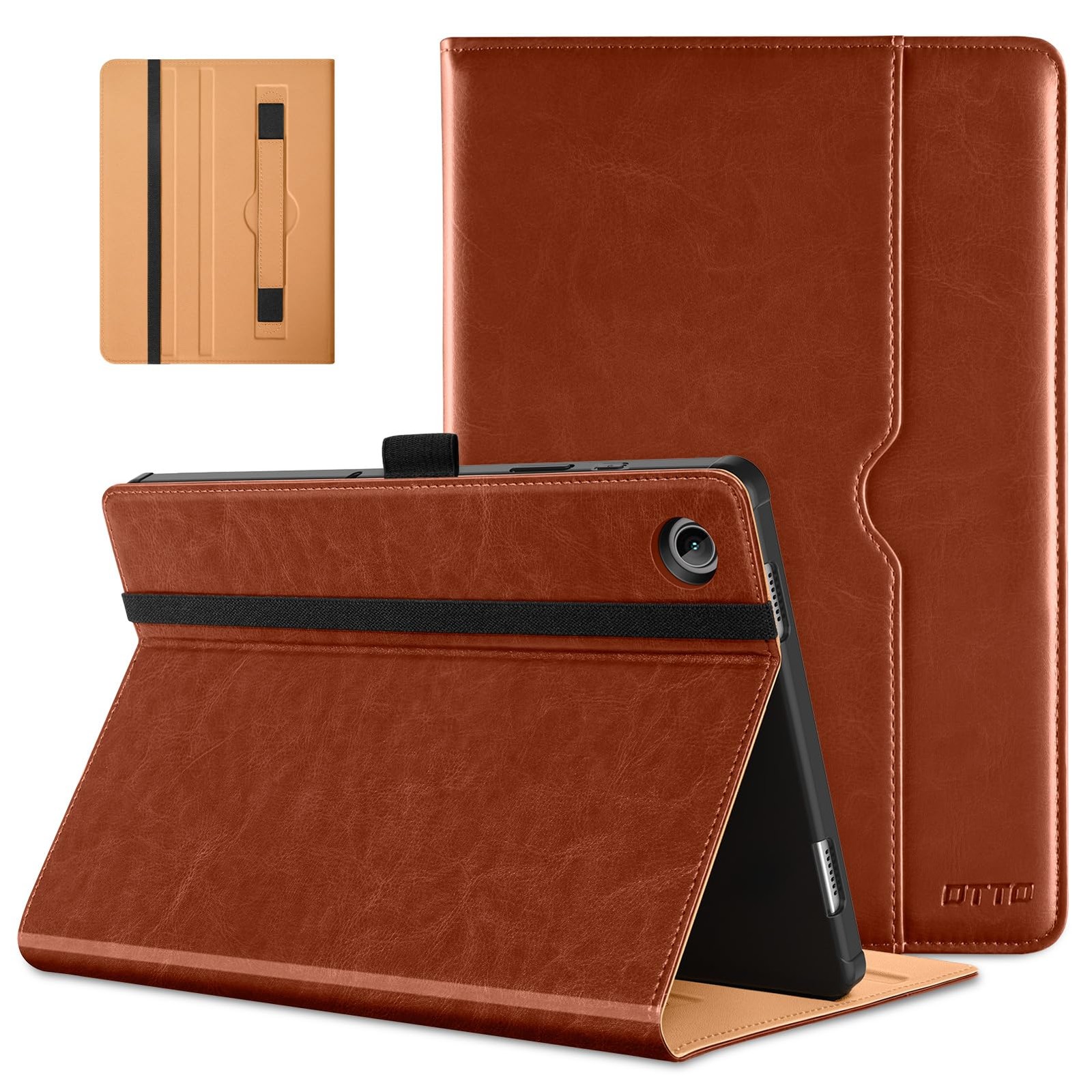 DTTO for Samsung Galaxy Tab A9 Plus 11 inch Case 2023, Premium Leather Brown
