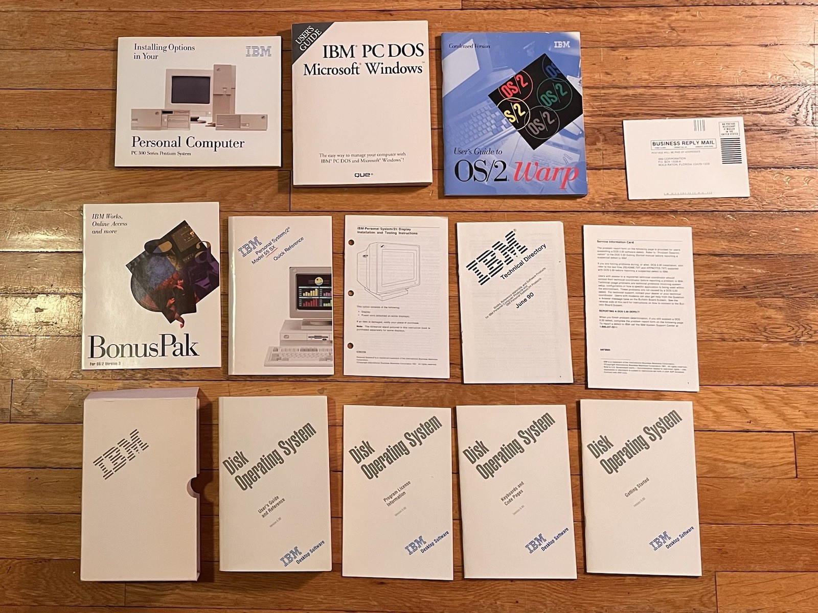 VINTAGE 90s IBM Computer Manual Lot 55 SX PC 300 OS/2 Warp