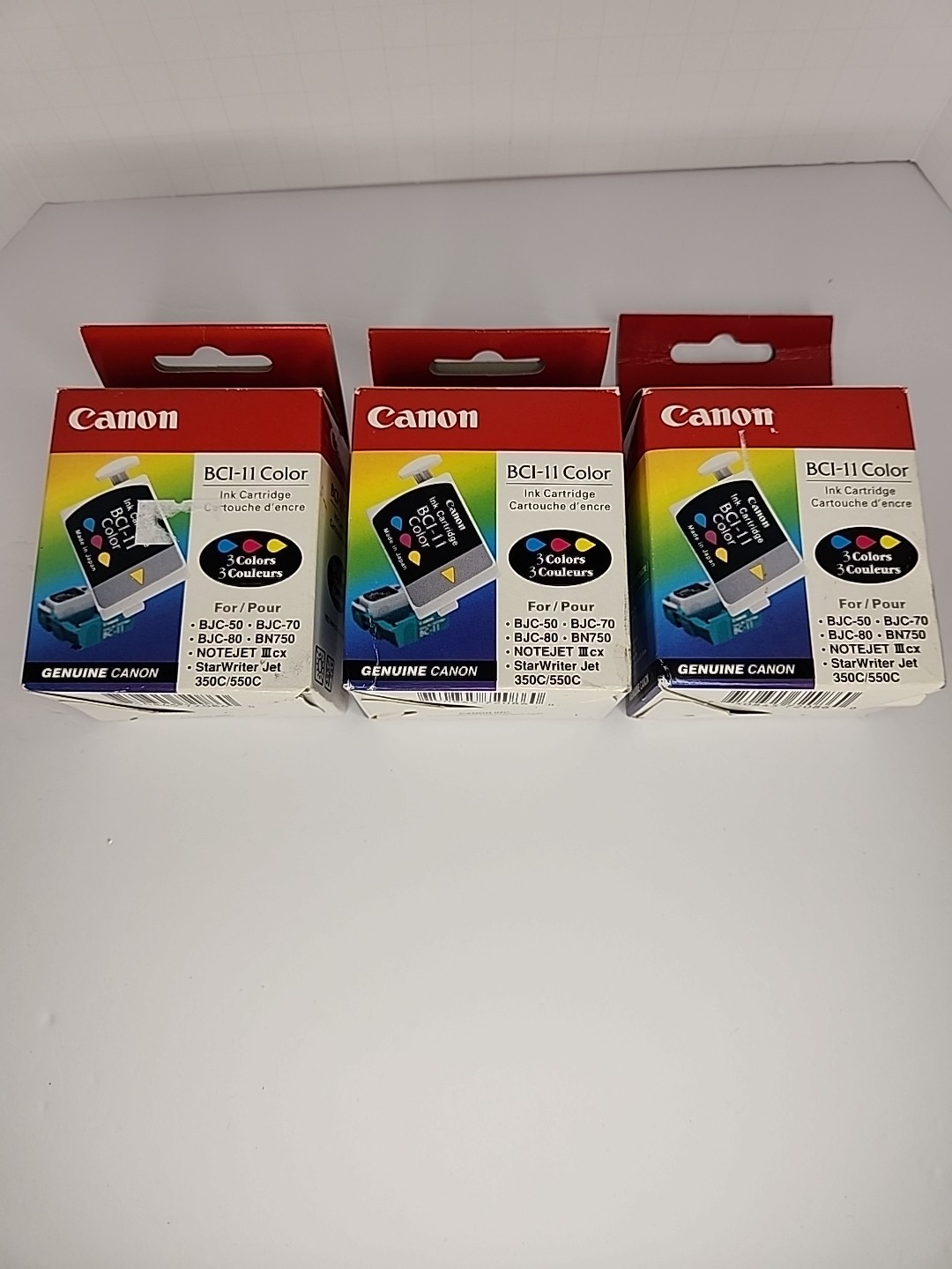 3 NEW Canon BCI-11 Tri-Color Ink Cartridges  Sealed in Box