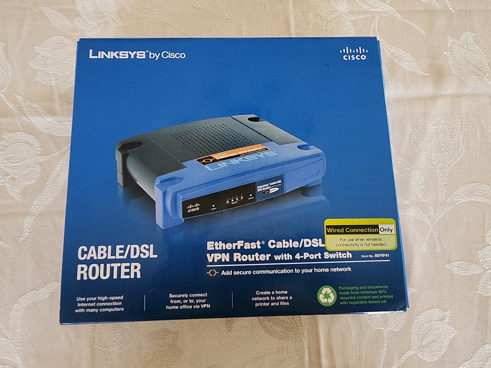 LINKSYS BEFVP41 Cable/DSL VPN Router 1x 10/100Mbps WAN + 4x 10/100Mbps LAN Ports