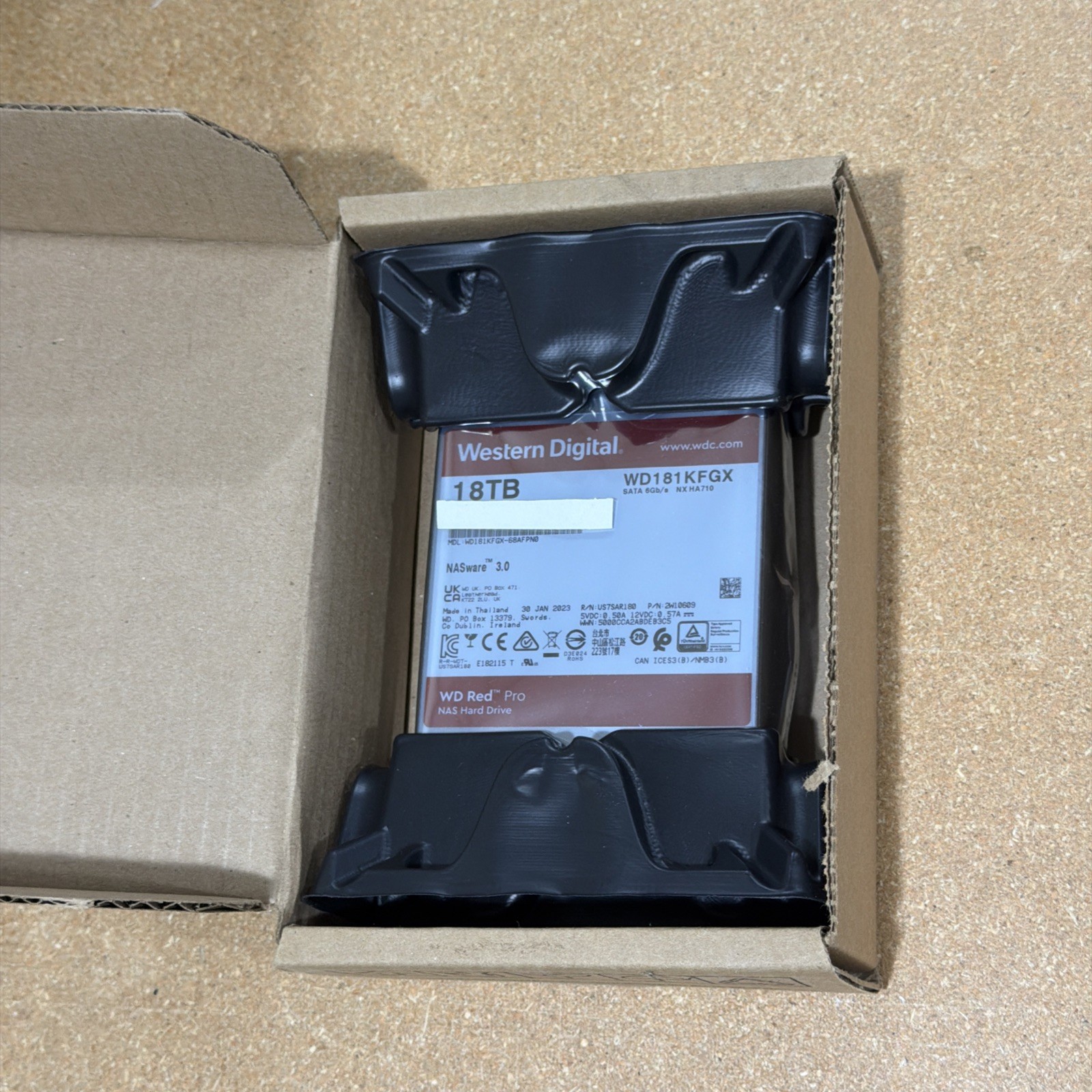 WD Red Pro 18TB NAS HDD 7200RPM SATA 6Gb/s CMR 512MB Cache WD181KFGX