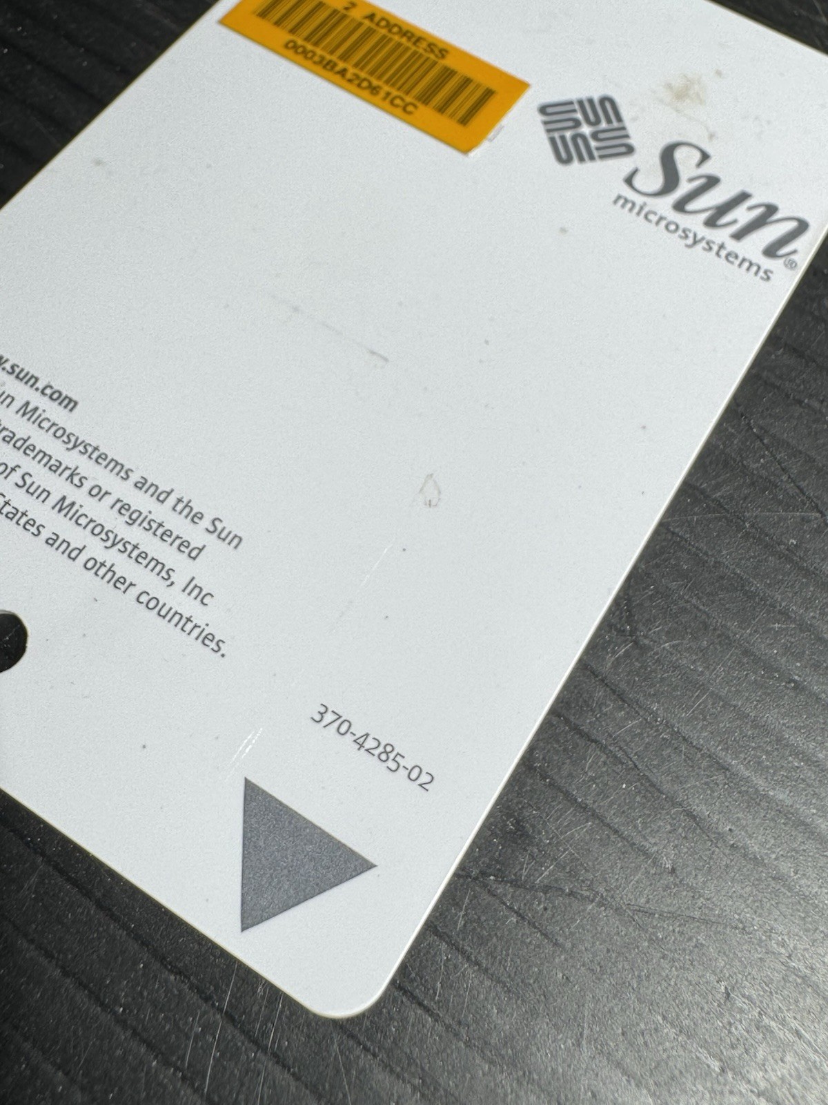 Sun 370-4285 System Configuration Card, Sun Fire V100 V120 Netra T1 AC200 DC200