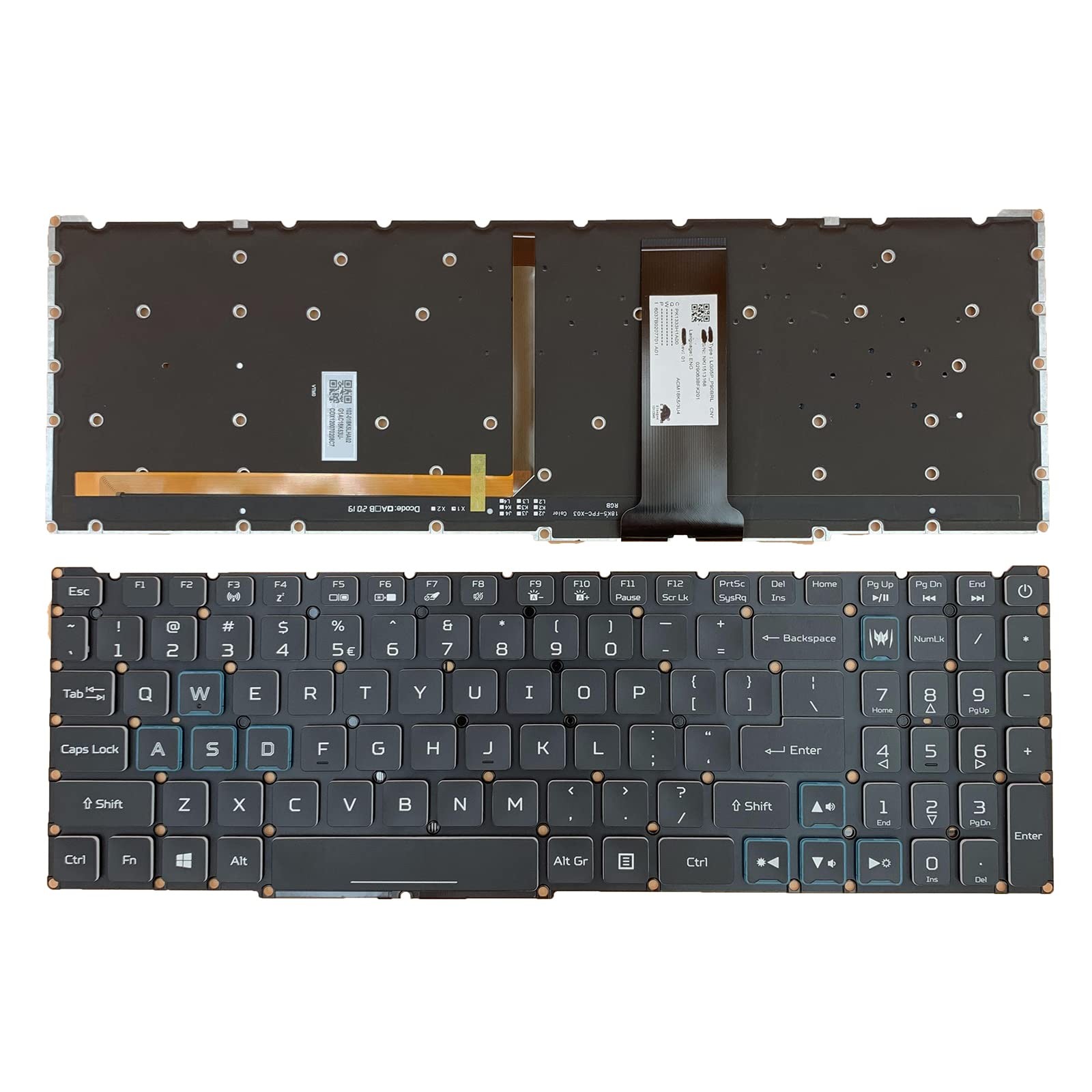 US Layout RGB Backlight Laptop Keyboard For Acer Nitro 5 AN51543 AN51554