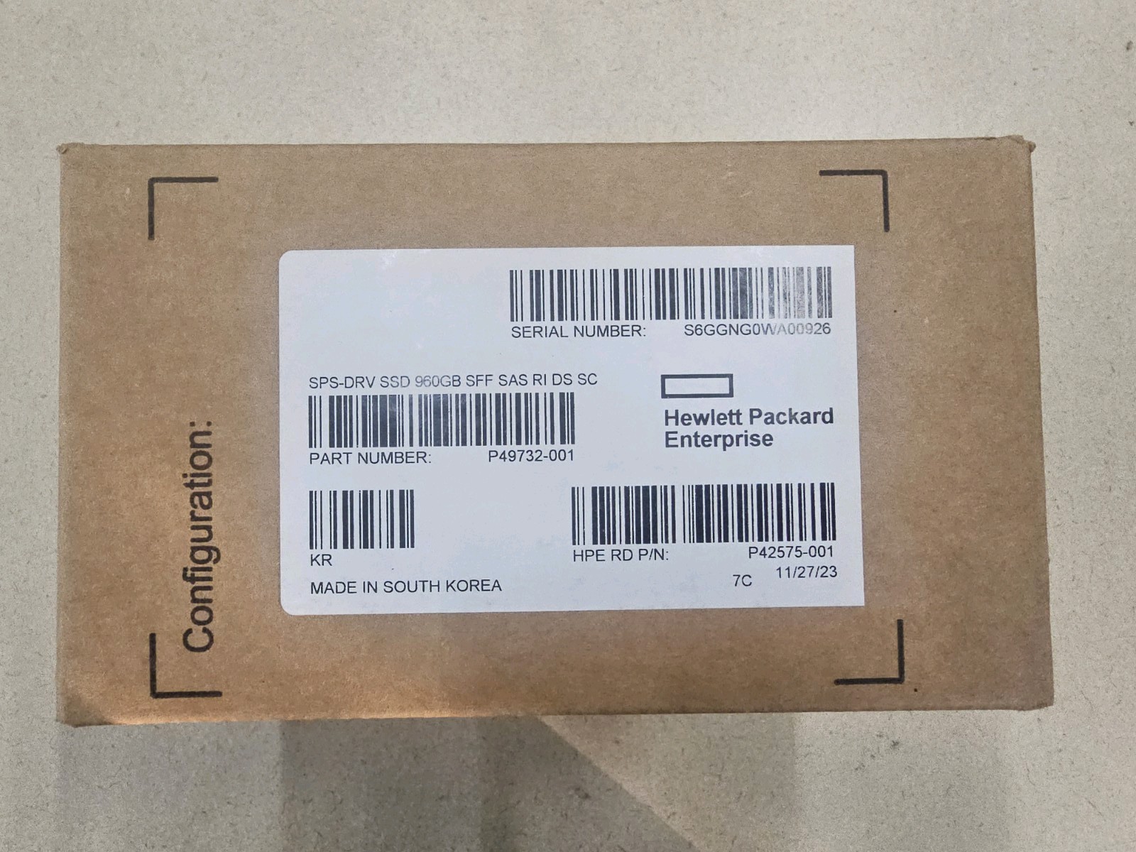 HPE 960GB P49028-B21 P49732-001 12Gb 2.5" SFF SAS RI GEN9 GEN10 Server SSD New