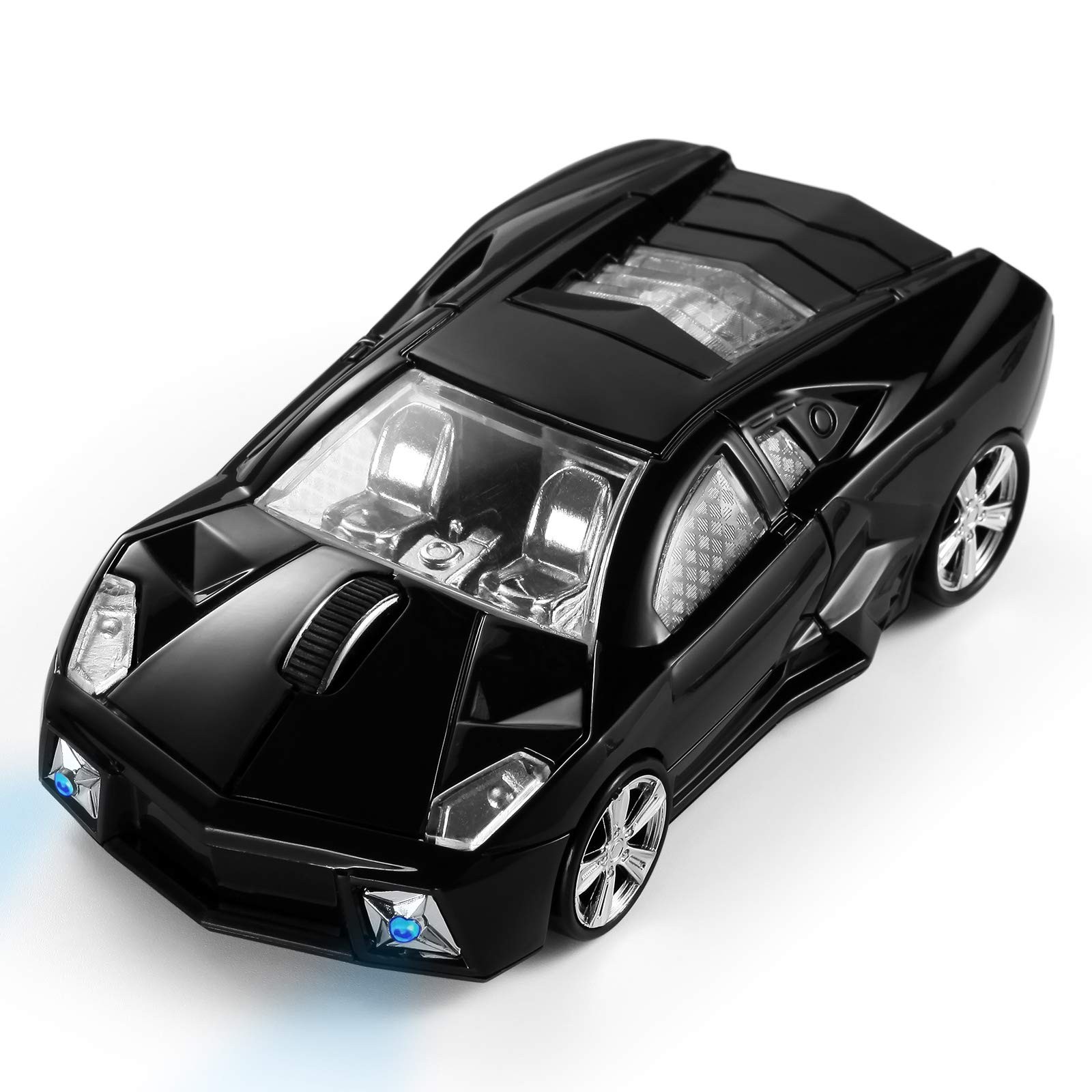 Sports Car Mouse [Updated] with LED Headlights, 1600 DPI Wireless Car Shaped ...