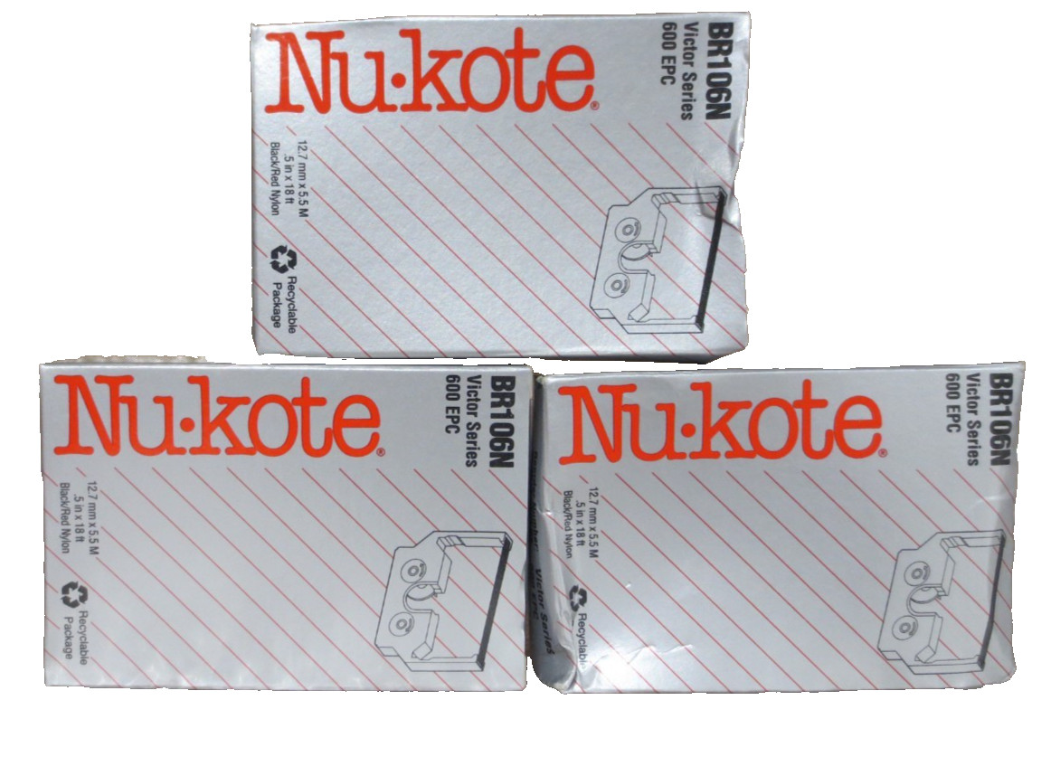 LOT OF 3 NuKote BR106N Victor Series 600 EPC Red/black Nylon