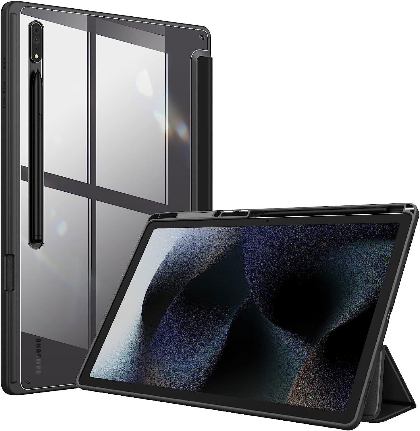 Hybrid Case for Samsung Galaxy Tab S10 Ultra/S9 Ultra/S8 Ultra Clear Back Cover