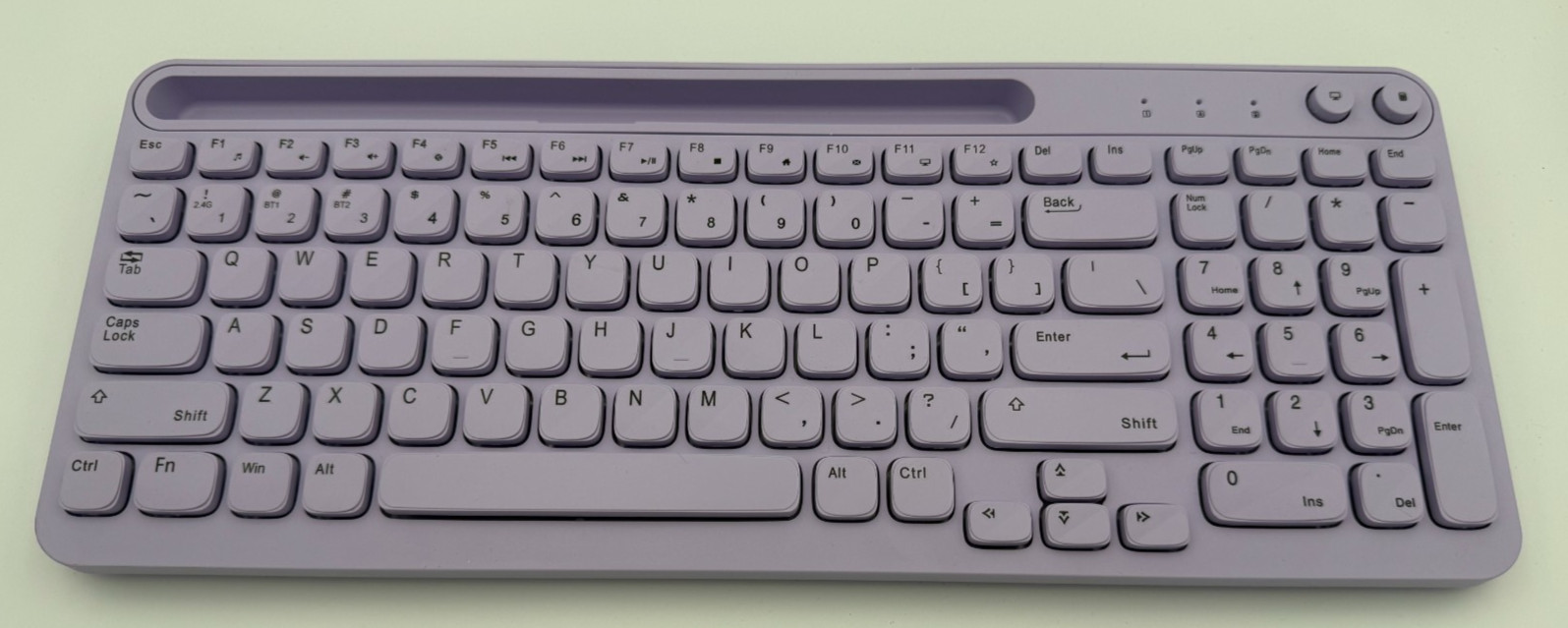 North Full Size Wireless Keyboard Purple Dual Mode 2.4GHz Bluetooth 102 Keys