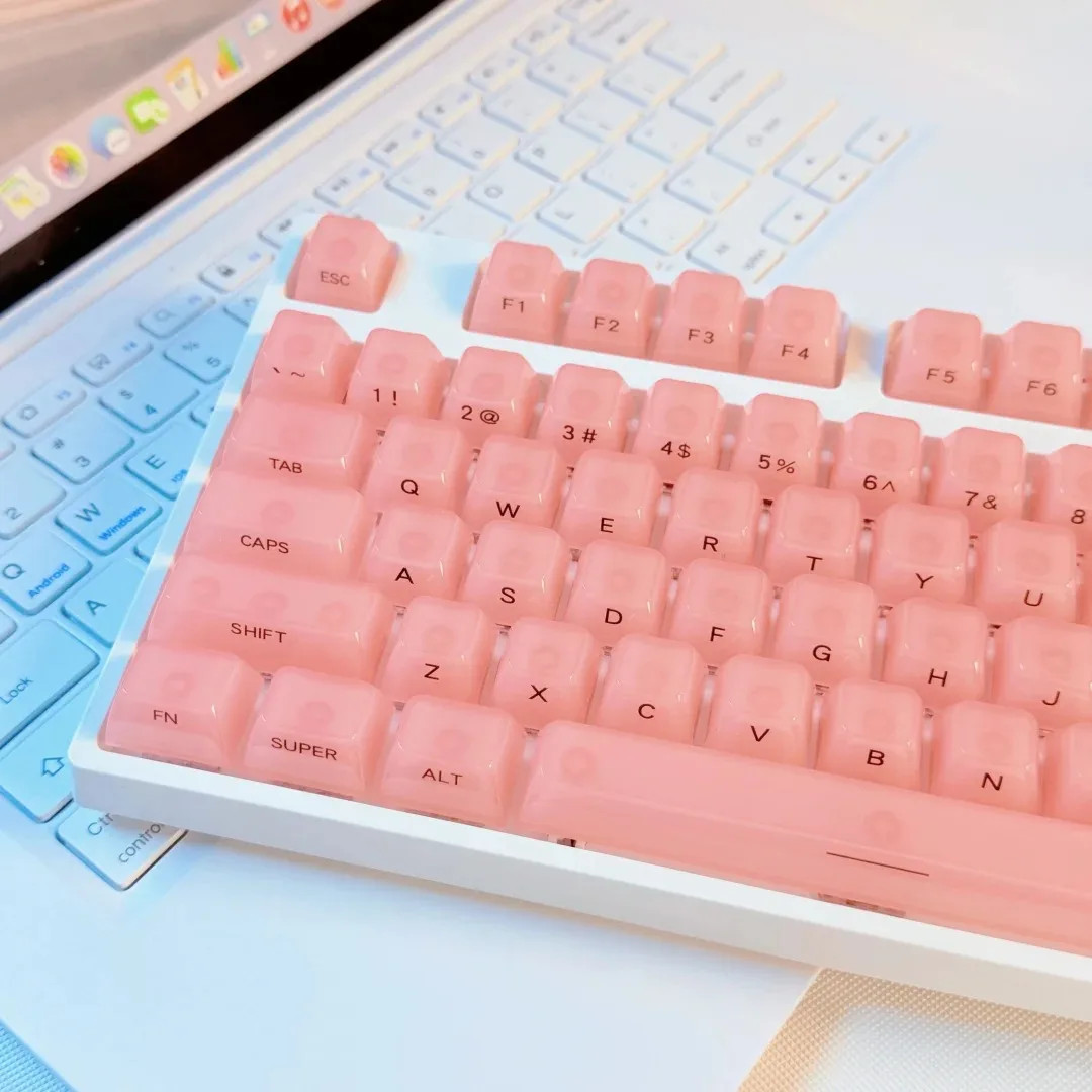 Foggy Transparent Crystal PC Keyboard MDA RGB Backlit Keycaps MX Switches