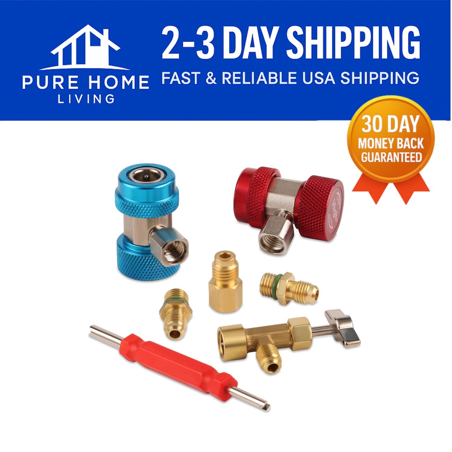 Complete R134A AC Adapter Kit - Adjustable Can Tap, Valve Core Tool & More