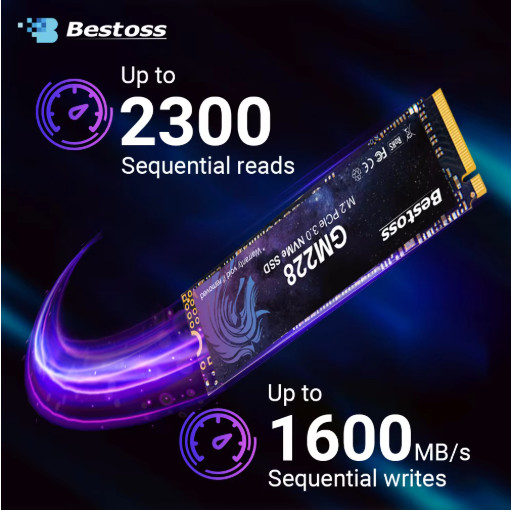 Bestoss M.2 2280 NVMe SSD PCIe 3.0x4 128GB 256GB 512GB 1TB 2TB PC Drive SSD