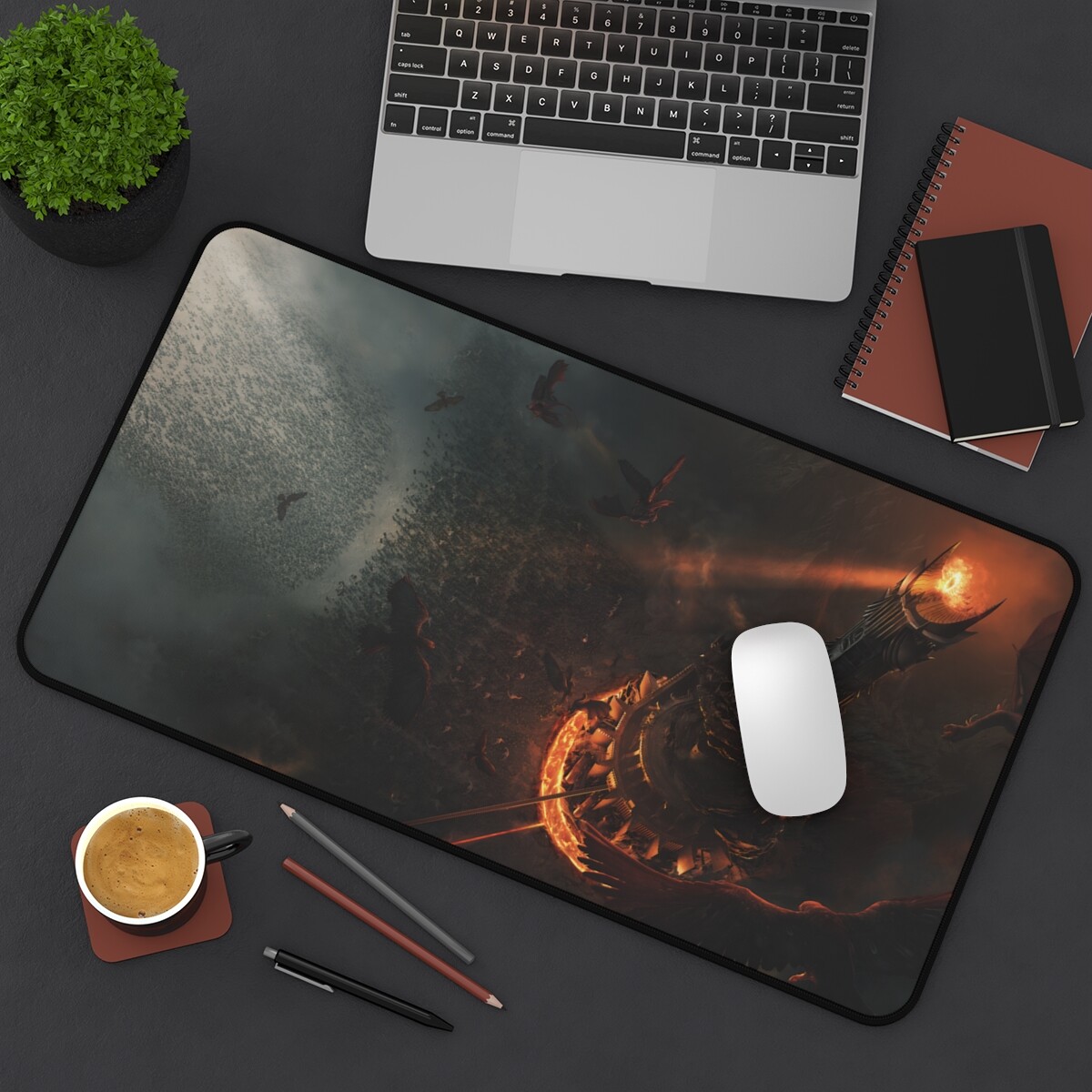 Desk Mat&Mouse Pad:Battle for Mordor,LOTR Art Lord of The Rings Gift to Gamer