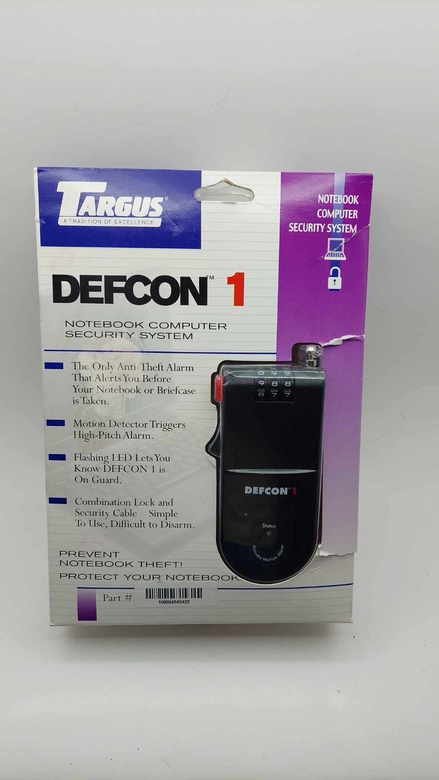 Targus Defcon 1 Notebook Security System open box .