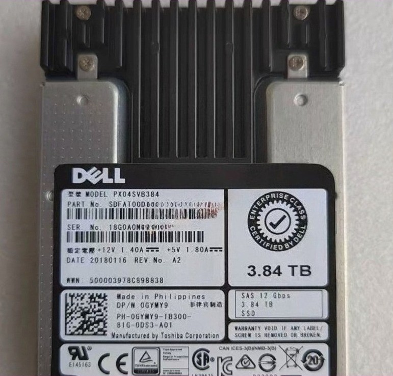 FOR DELL 0GYMY9 GYMY9 PX04SVB384 2.5" 3.84TB SAS 12Gb MU SSD Solid State Drive