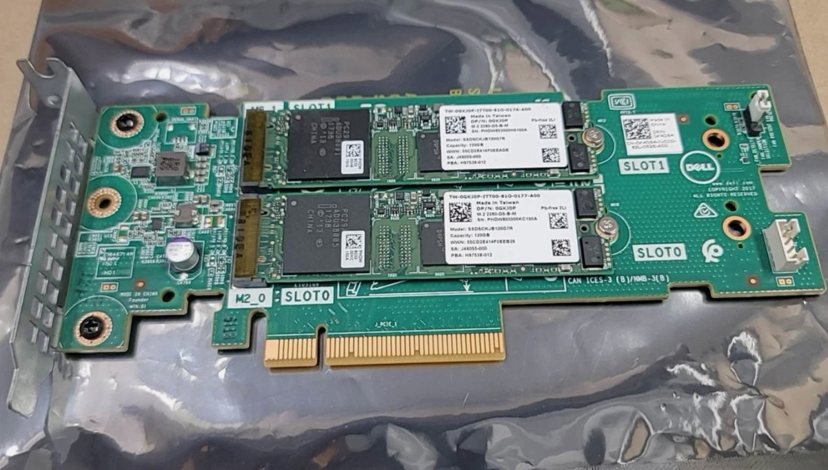 Dell K4D64 0K4D64 PCI 2x M.2 Slots BOSS-S Low Profile W/ 2x120GB GKJ0P