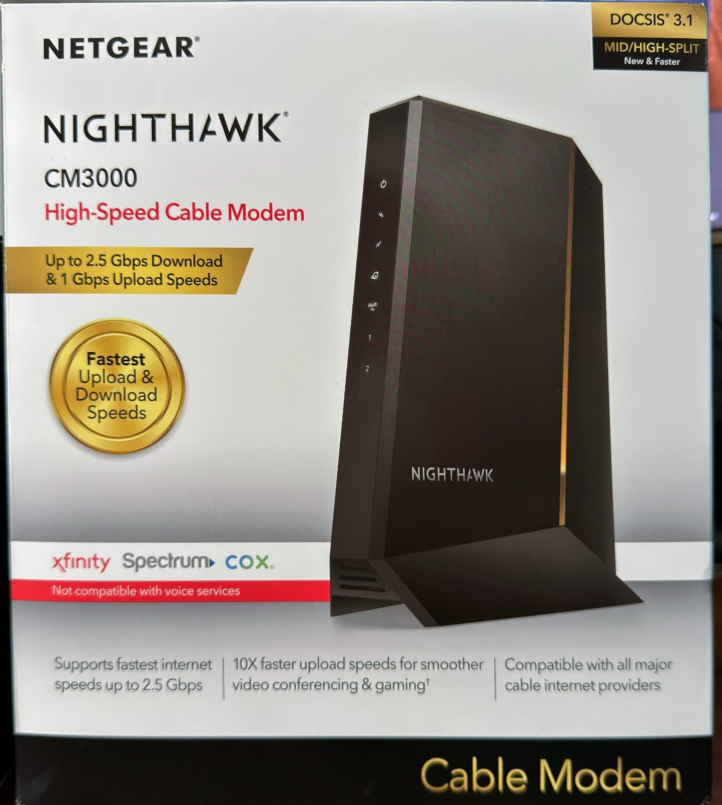 Netgear Nighthawk Multi-Gig 2.5Gbps Cable Modem NEW