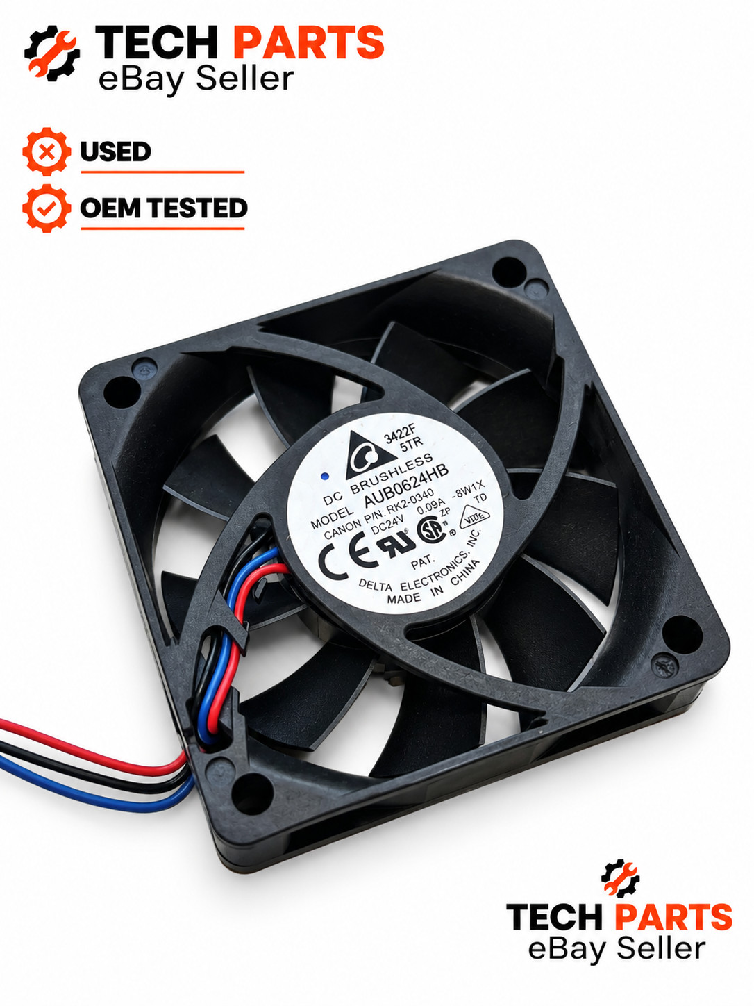 OEM HP LaserJet P1606dn Cooling Fan RK2-3448 Delta AUB0624HB OEM
