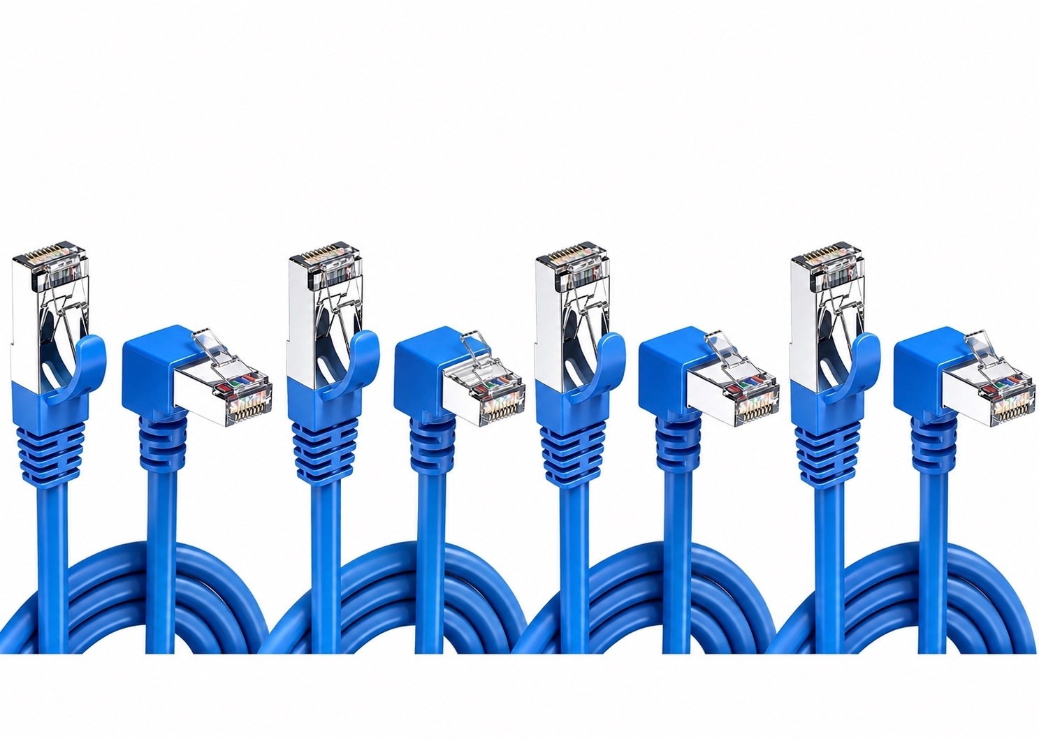 2 Pcs 9.5ft Cat6A Ethernet Cable 90 Degree Right Angle (Up & Down), 10Gbps High-