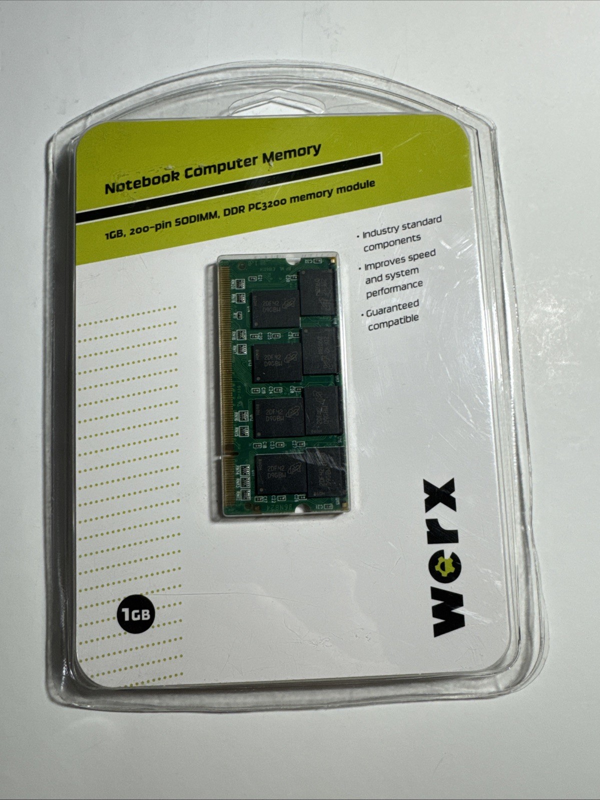 This is a 1GB DDR (DDR1) laptop/notebook memory module from the brand WERX