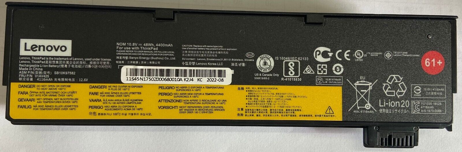 lenovo thinkpad t470 genuine battery T580 P51s P52s 01AV425 01AV42  OEM 61+ 48WH