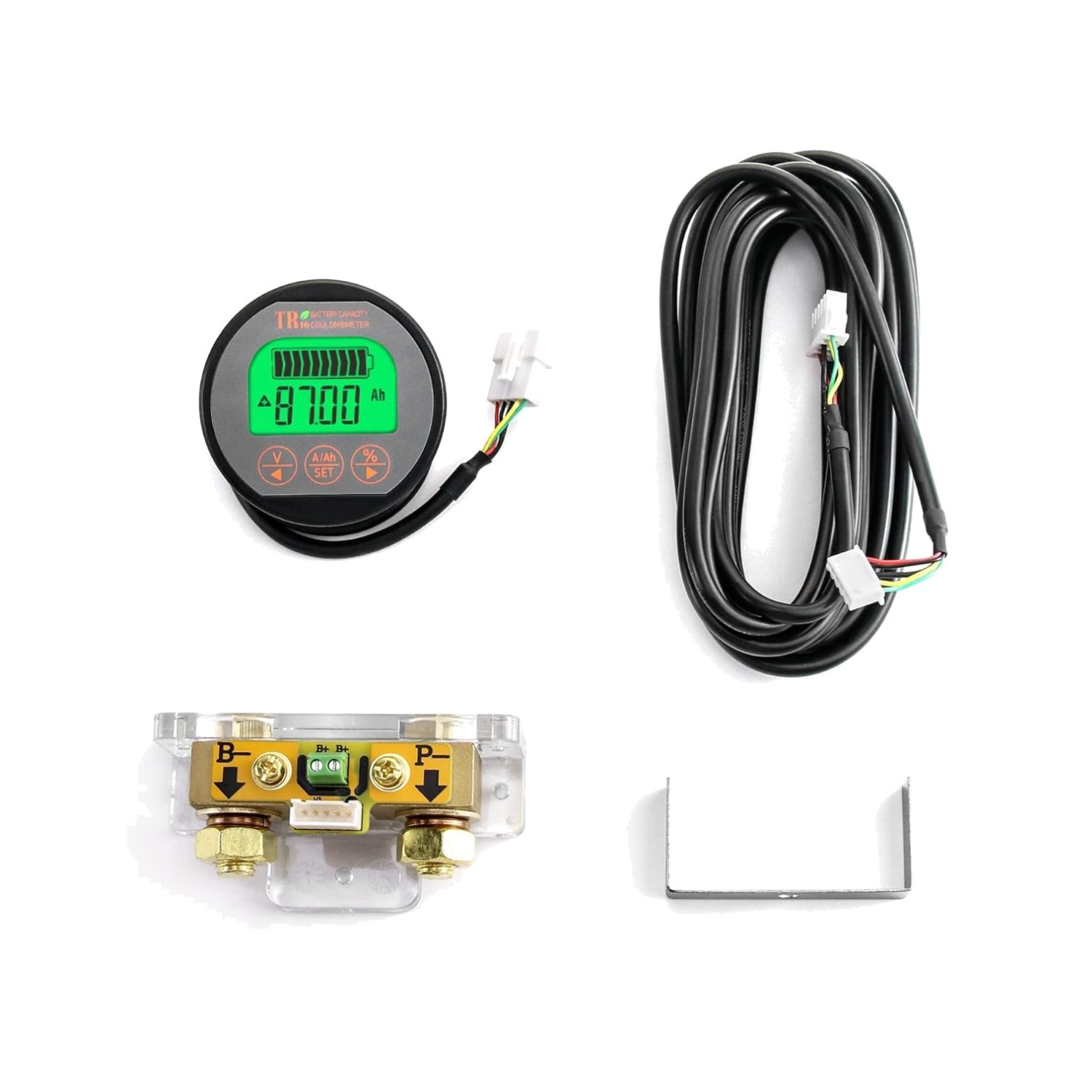 High-Precision Battery Monitor Voltmeter Ammeter (8V-80V, 500A) with LCD