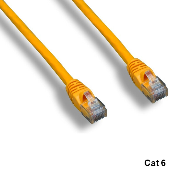 KNTK Yellow 15' Cat6 UTP Ethernet Cable 24AWG 550MHz RJ45 Patch Panel Networking