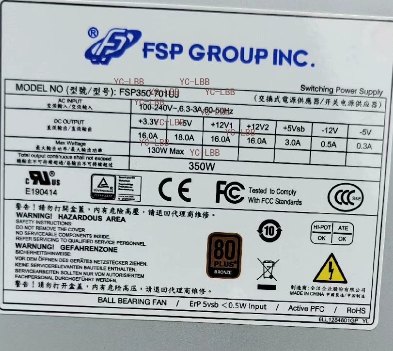 For FSP FSP350-701UJ 350W 1U ATX Industrial Computer Power Supply