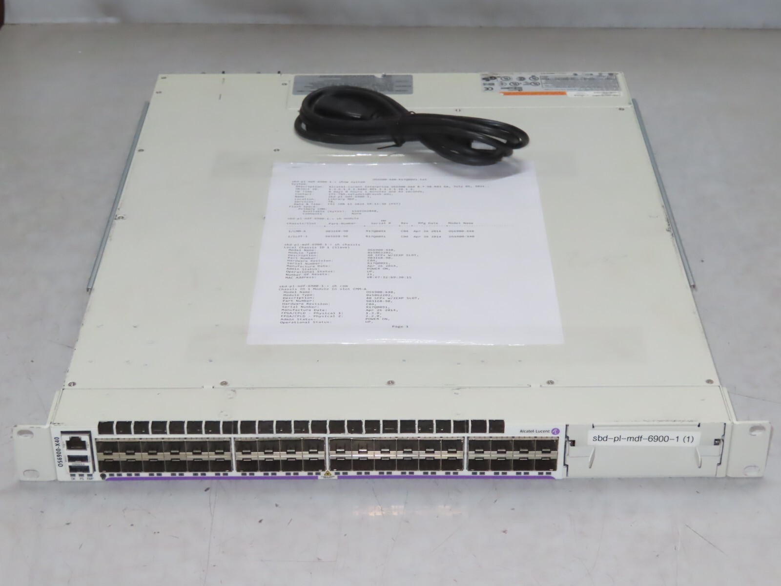 Alcatel Lucent OS6900-X40 ** TESTED **
