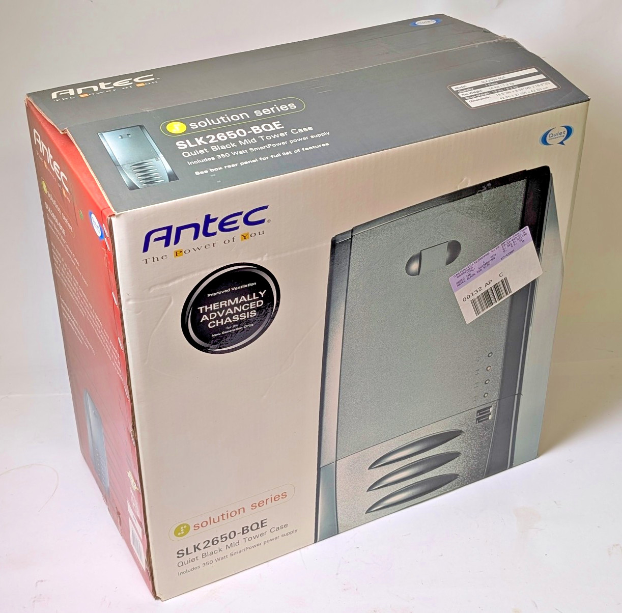Black Antec Solutions SLK2650-BQE computer case; BRAND NEW (cut tape to check)