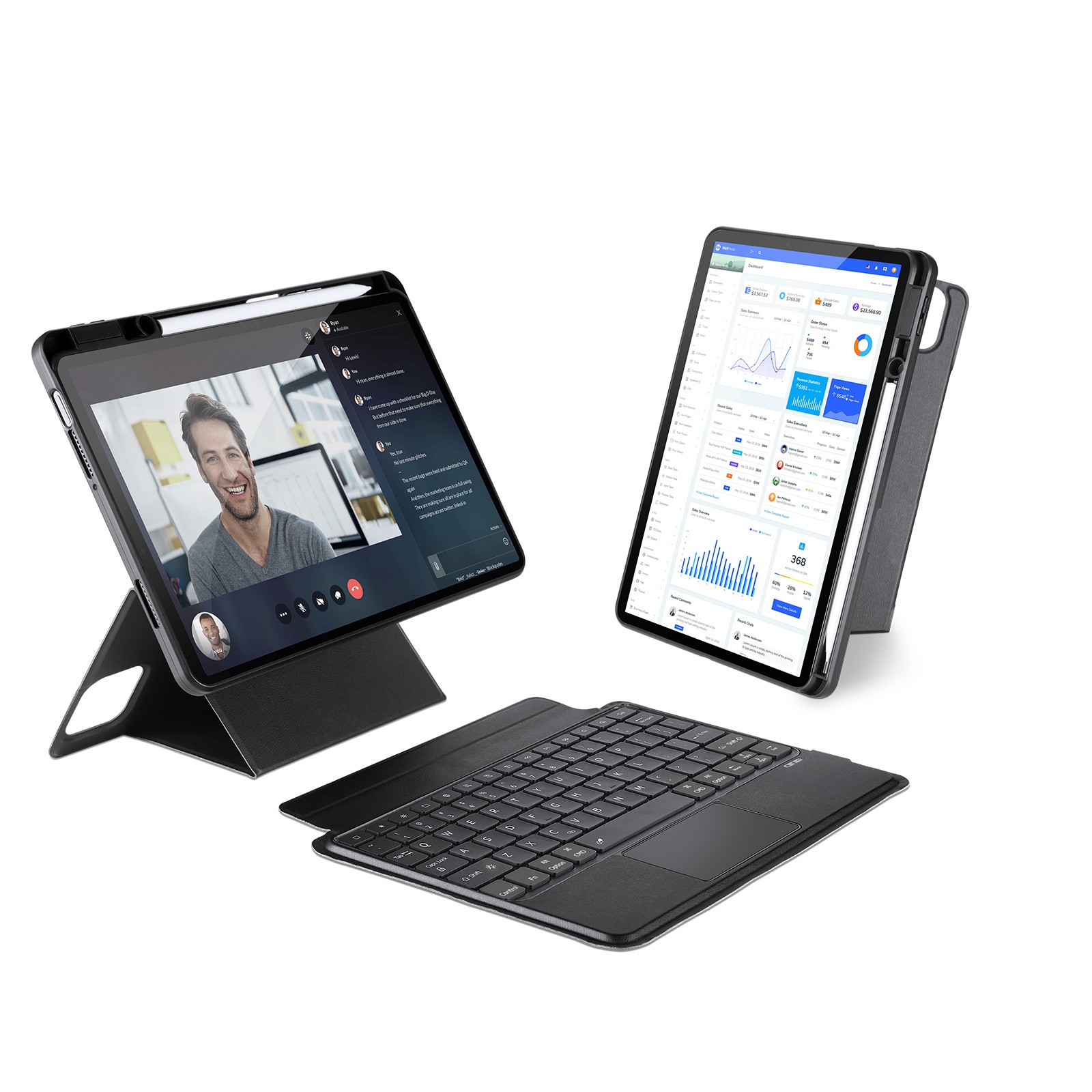 For Xiaomi Pad 8/Pro/7 Stand Leather Cover Magnetic Independent Keyboard Case
