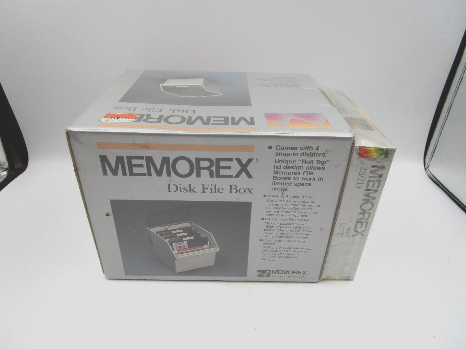 NEW MEMOREX DISK FILE BOX & 10 5.25 FLEXIBLE DISKS 2S-2D
