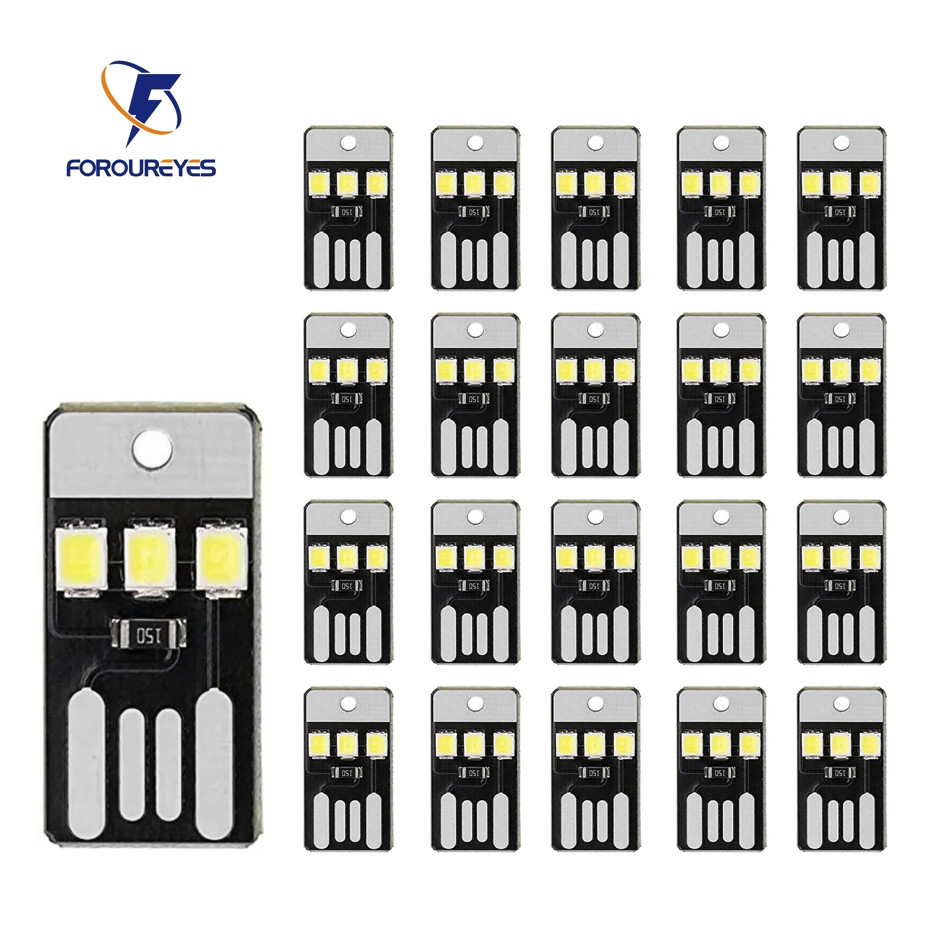 20Pack Mini USB LED Book Light 5V 0.2W Portable Night Lamp for Laptop Power Bank