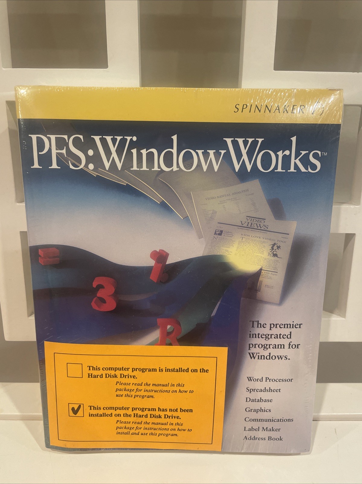New Sealed Vintage Computer Software Spinnaker PFS: WindowWorks 1991 5.25 Disks