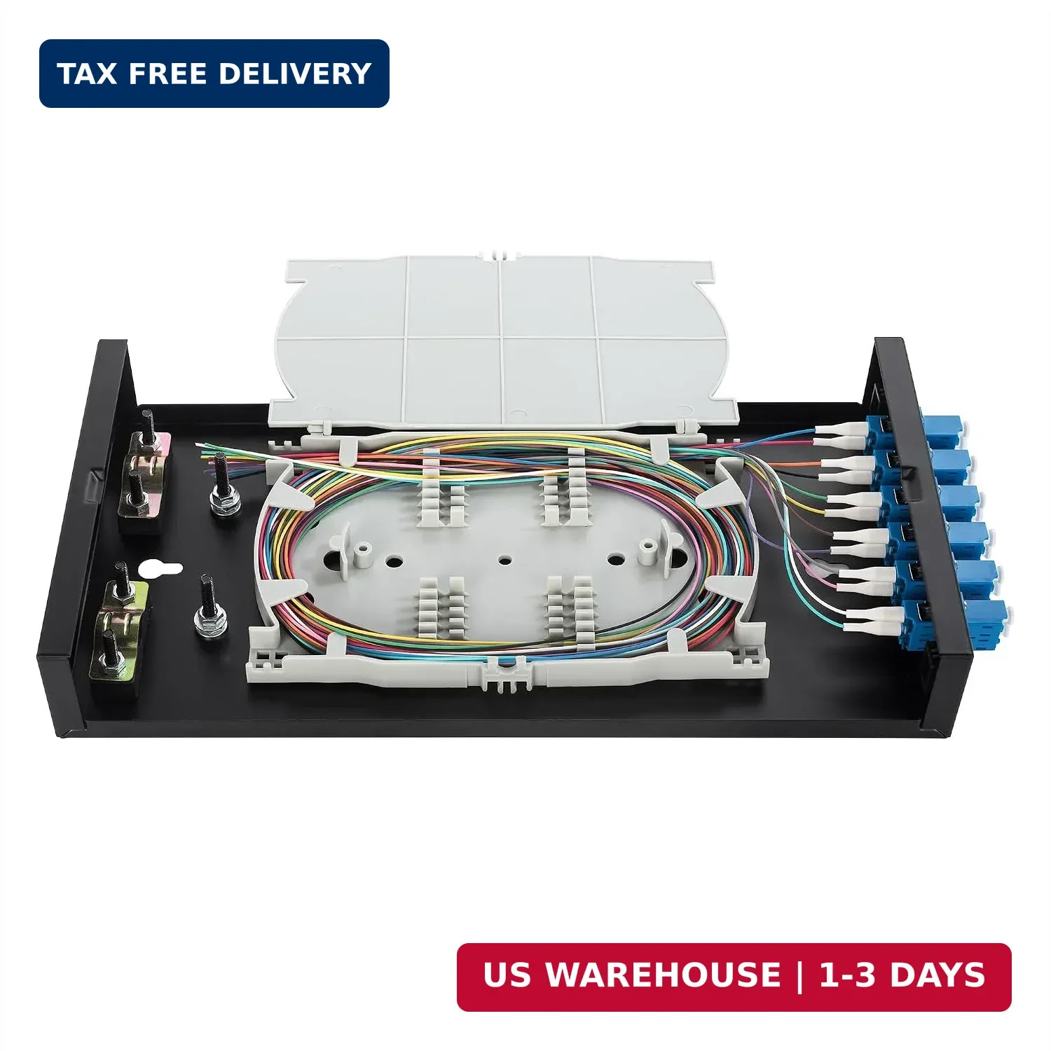 Wallmount Box Fiber Optic Terminal encloure 6 LC Duplex Port with 12 Strand LC U