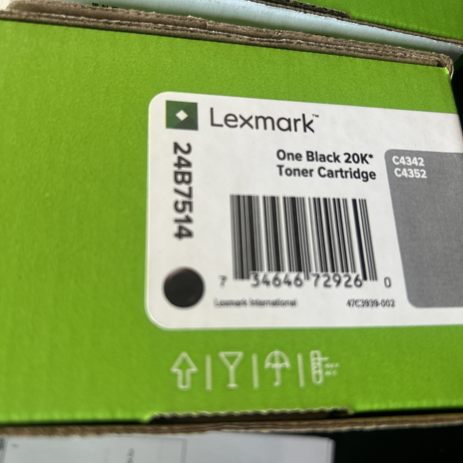 Genuine Lexmark 24B7514 Black Toner Cartridge 🖤