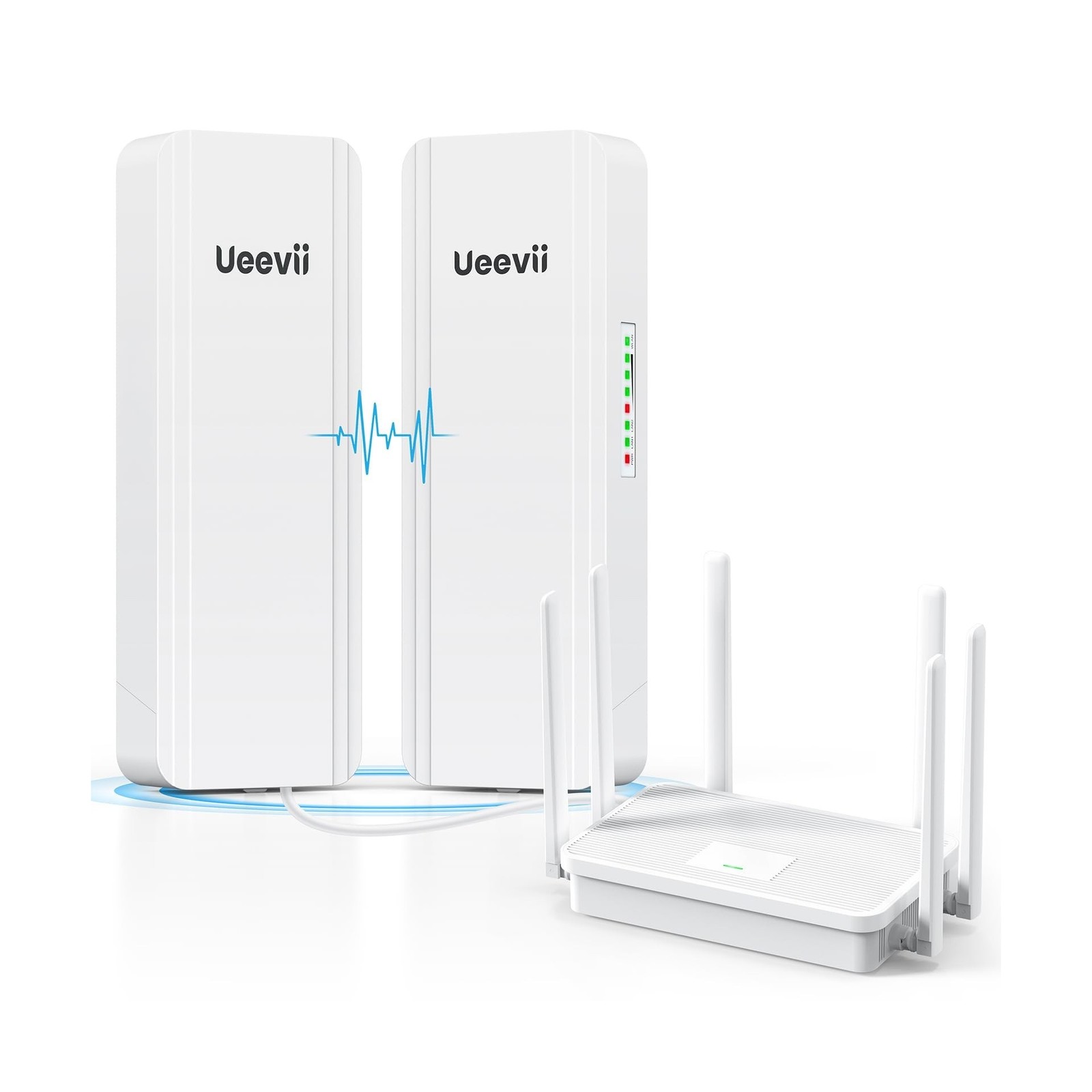 UeeVii Dual-Band Wireless Bridge Router Kit | 2.4G 5.8G WiFi Bridge | 5KM Poi...