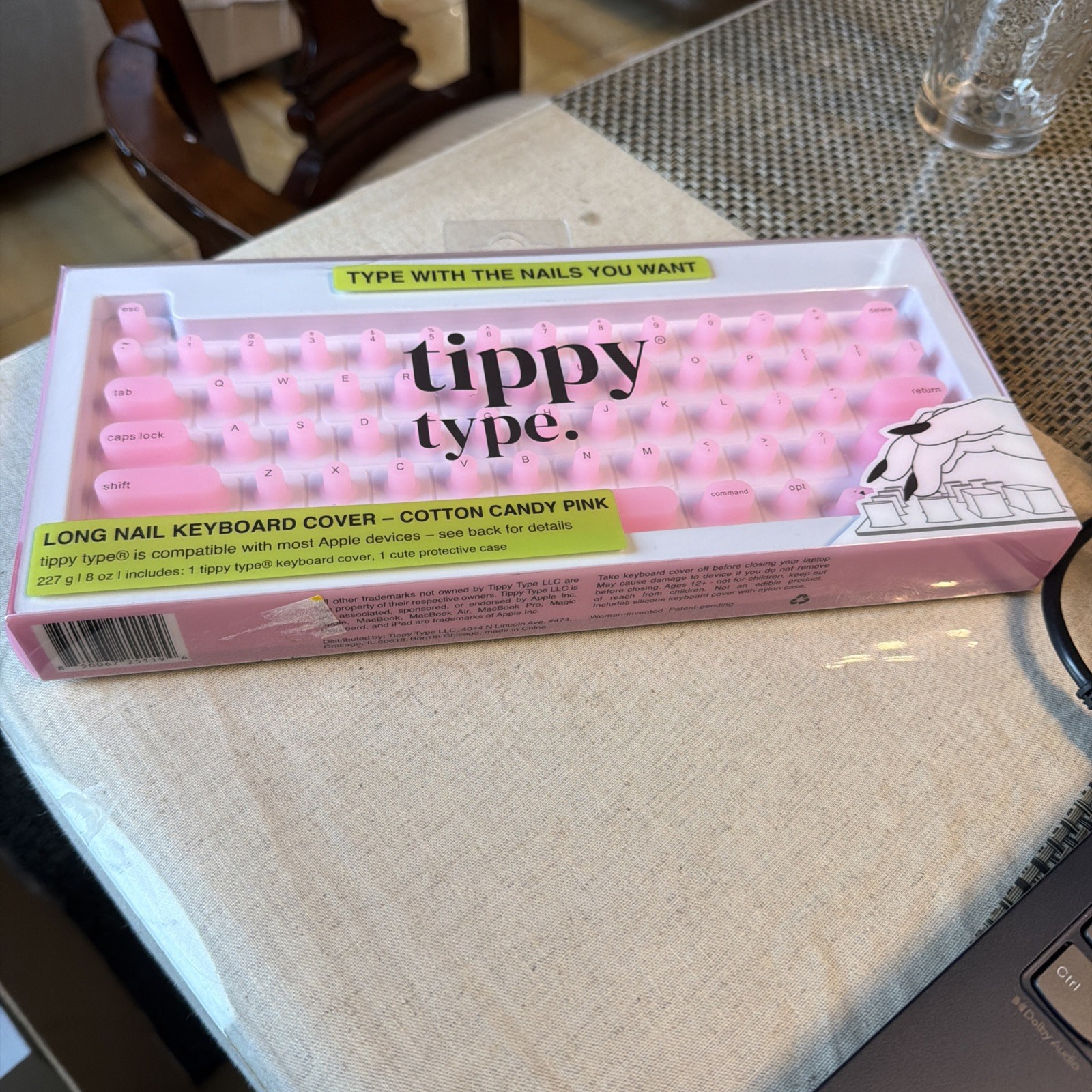 Tippy Type - Long Nail Keyboard Cover Candy Pink - Apple Compatible - NEW SEALED