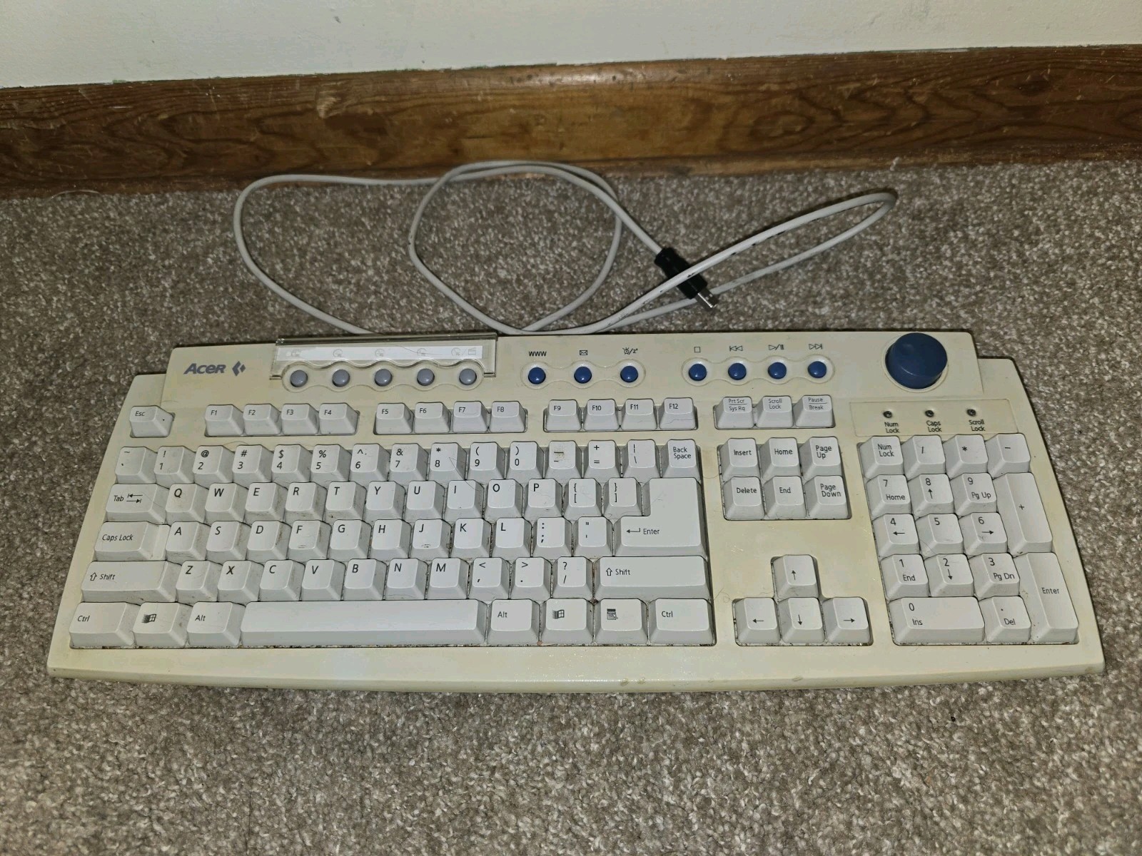 RARE VINTAGE ACER ASPIRE 6511-UV WINDOWS MULTIMEDIA BEIGE USB KEYBOARD Working