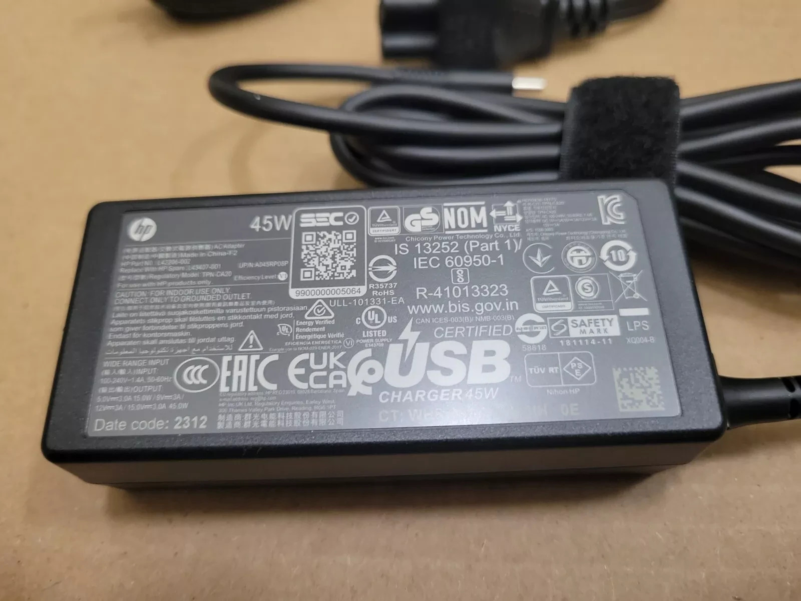 Original 45W USB-C Adapter For HP Elite x2 x360 1012 G1 G2 1013 G3 Spectre 15