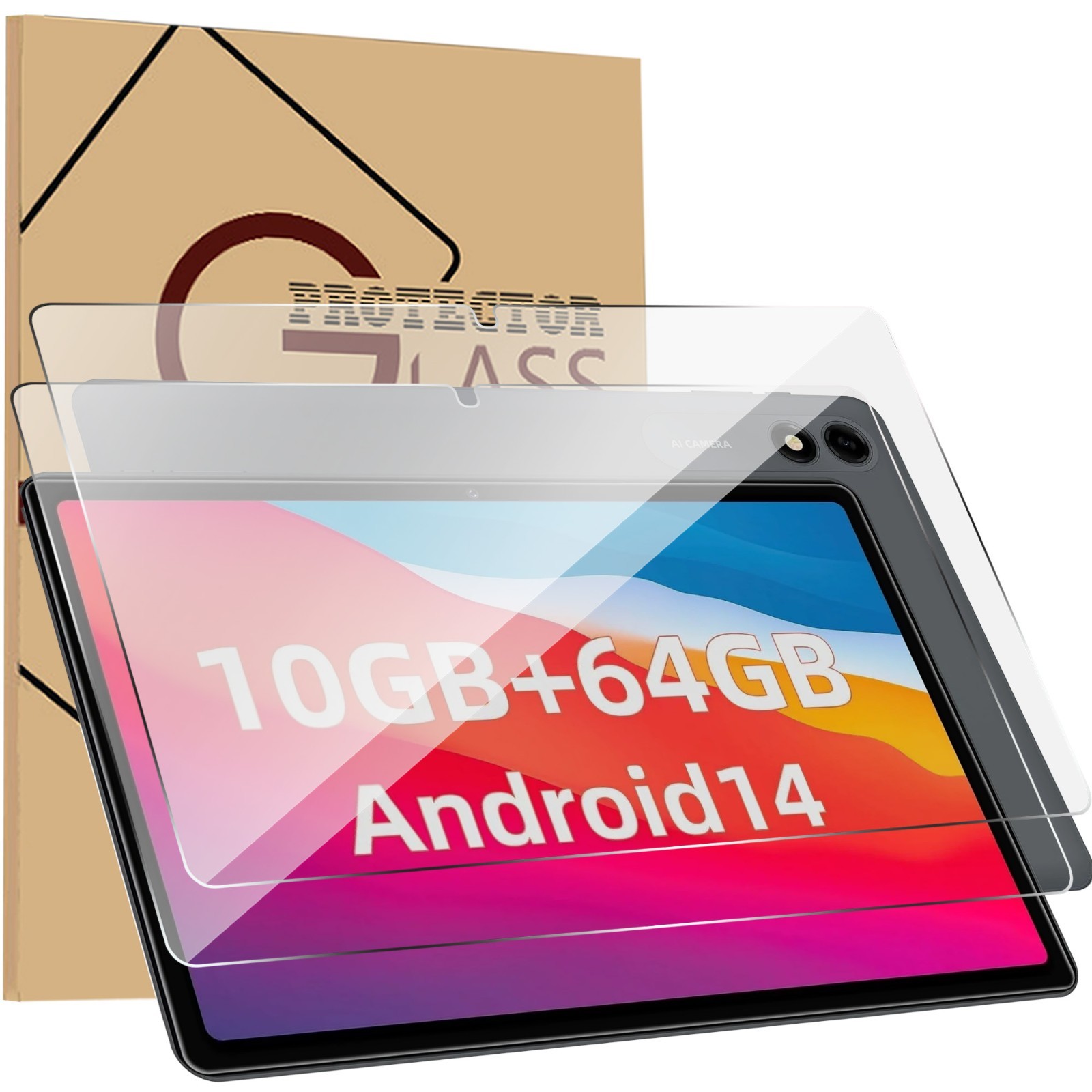 Colorroom 10.1 inch Tempered Glass Screen Protector 2-Pack 9H HD Clear Film