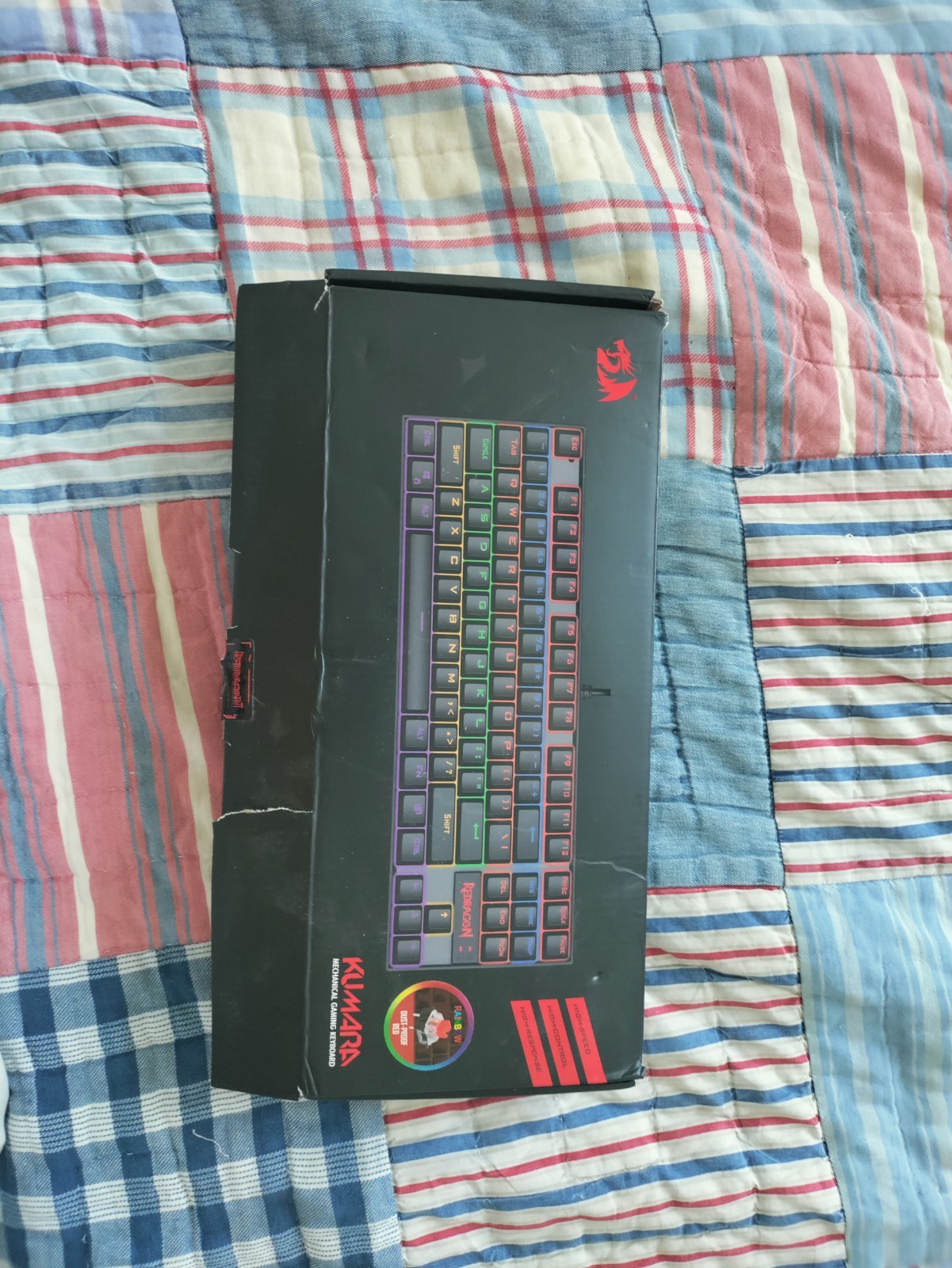Red Dragon Kumara Red Switch Keyboard Damaged Box RGB LED Mechanical