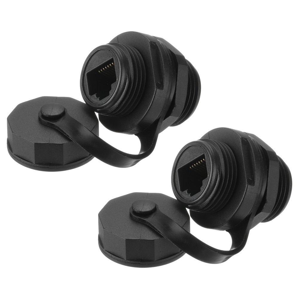 2pcs RJ45 Panel Mount Coupler, Ethernet LAN Pass Through Connector
