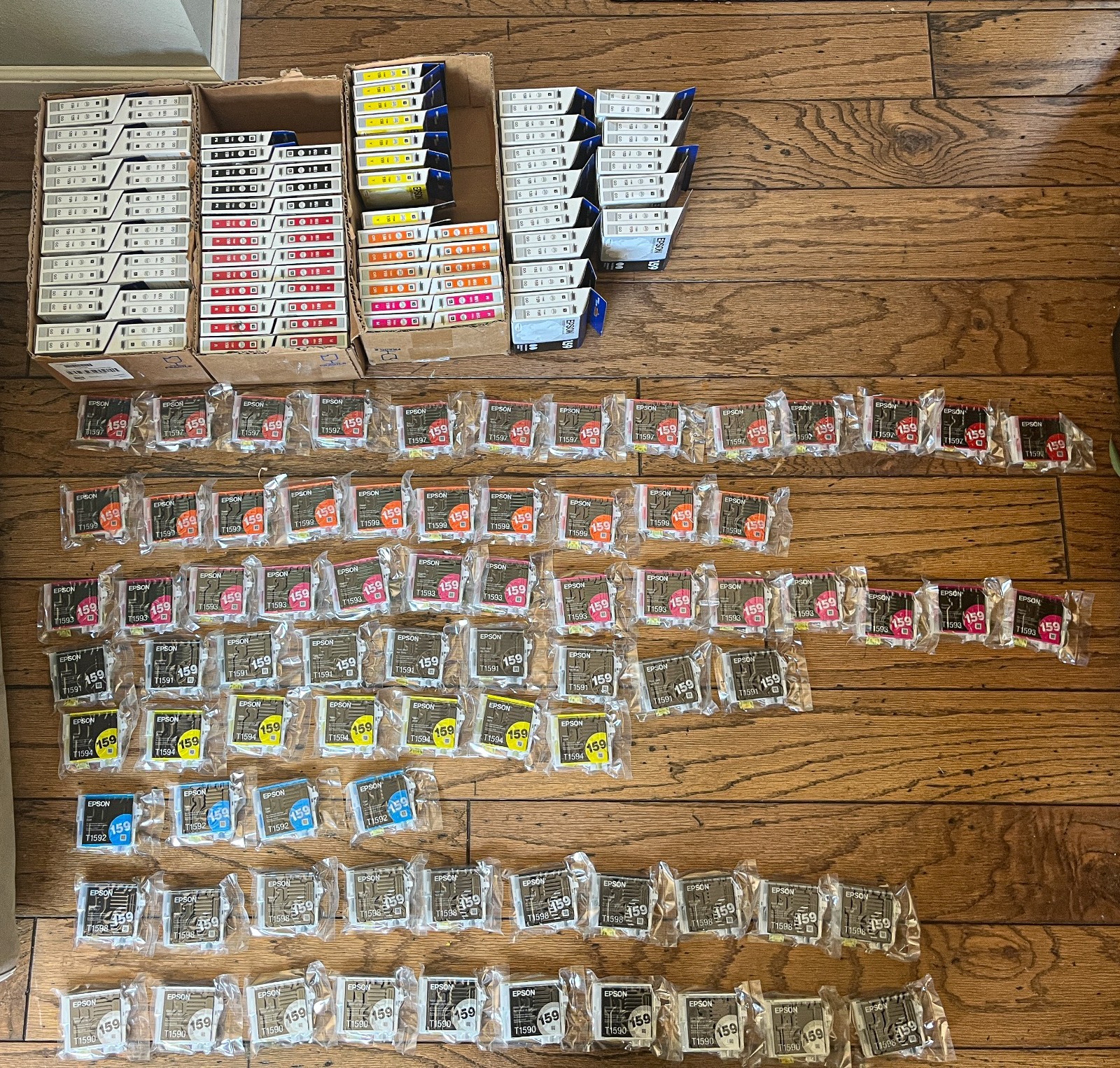 Lot of 158 Genuine Epson 159 Ink Cartridges for Epson R2000  - T1591-T1598